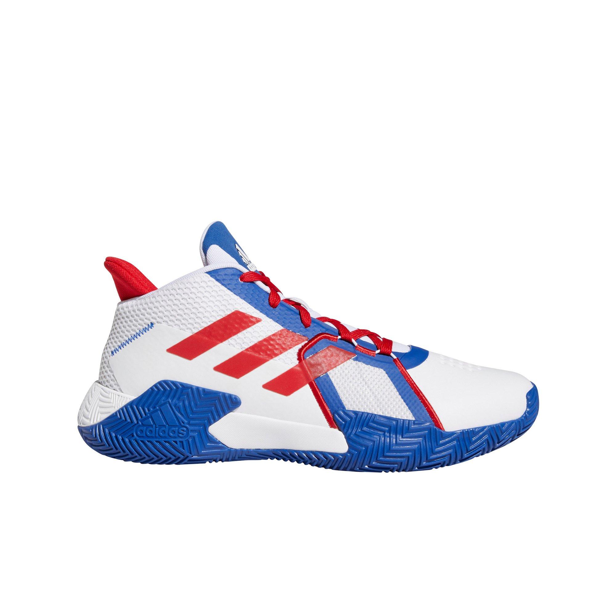 adidas red and blue basketball shoes