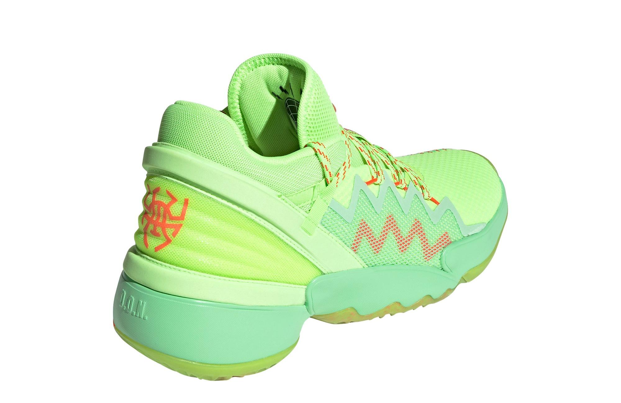 Sneakers Release â adidas D.O.N. Issue #2 âSpidey-Senseâ Glory Mint/Signal Green Menâs and Kids 