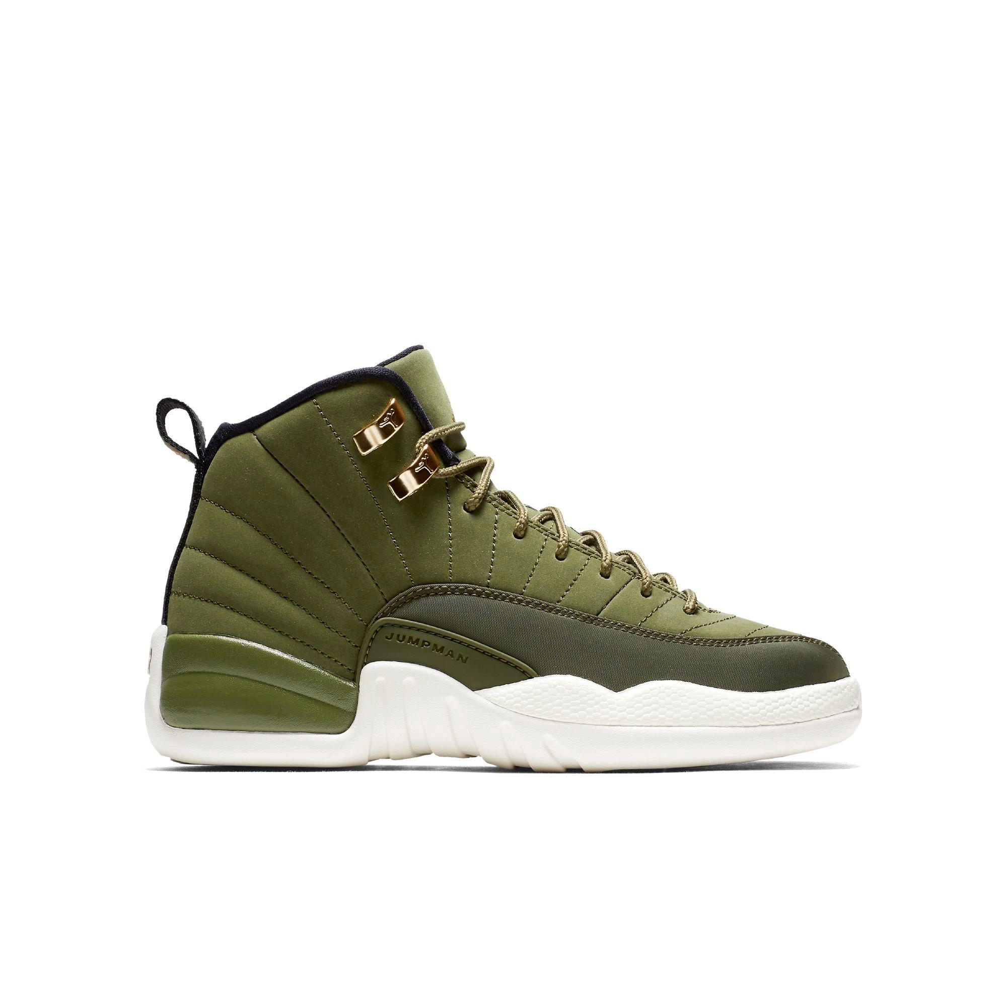 olive green jordans grade school