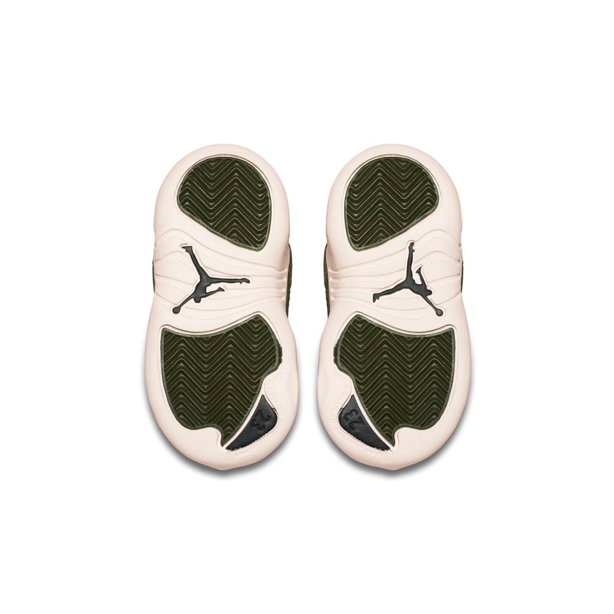 jordan retro 12 olive green toddler