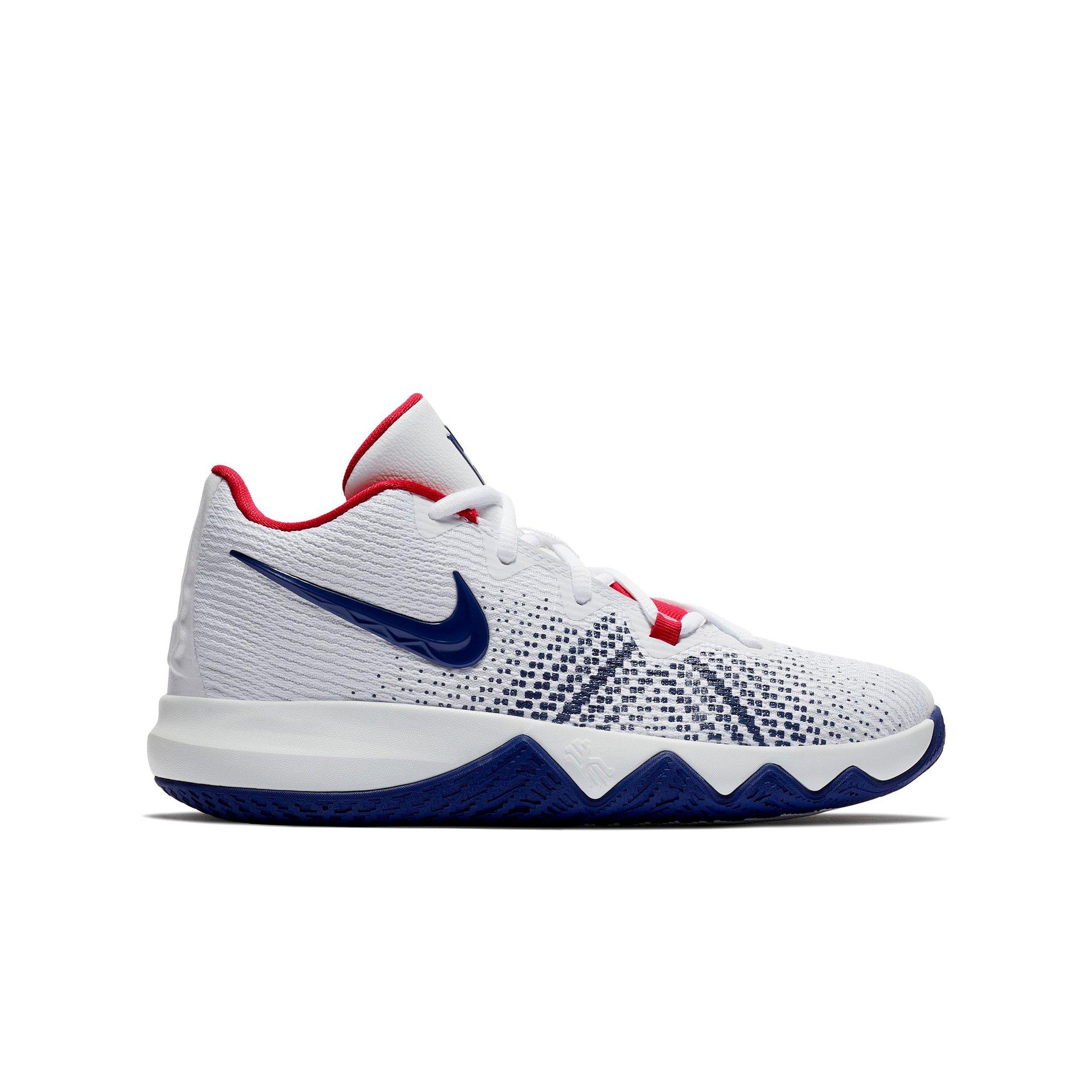 kyrie shoes red white and blue