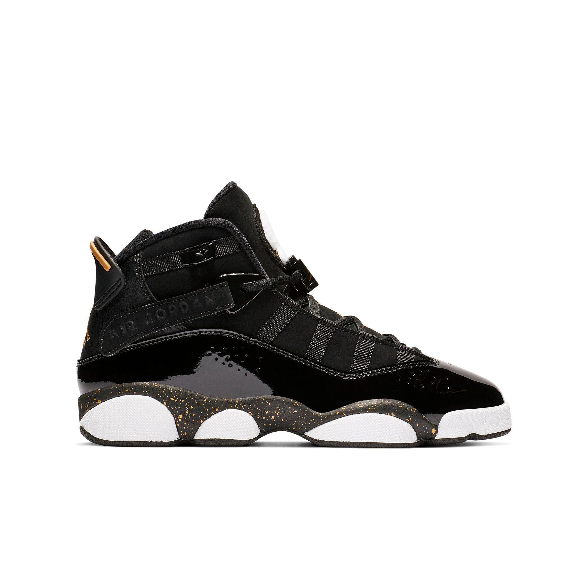 black and gold jordans 6 rings