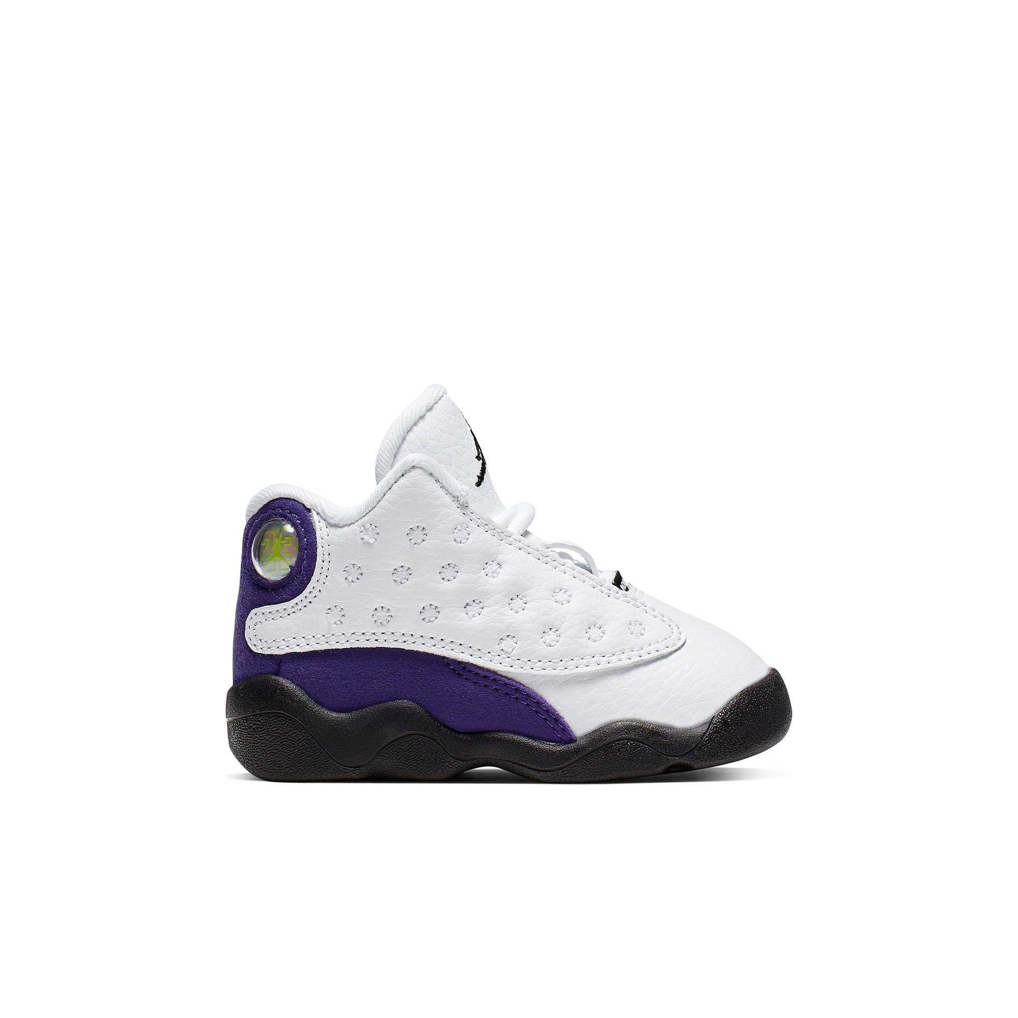 purple and white toddler jordans