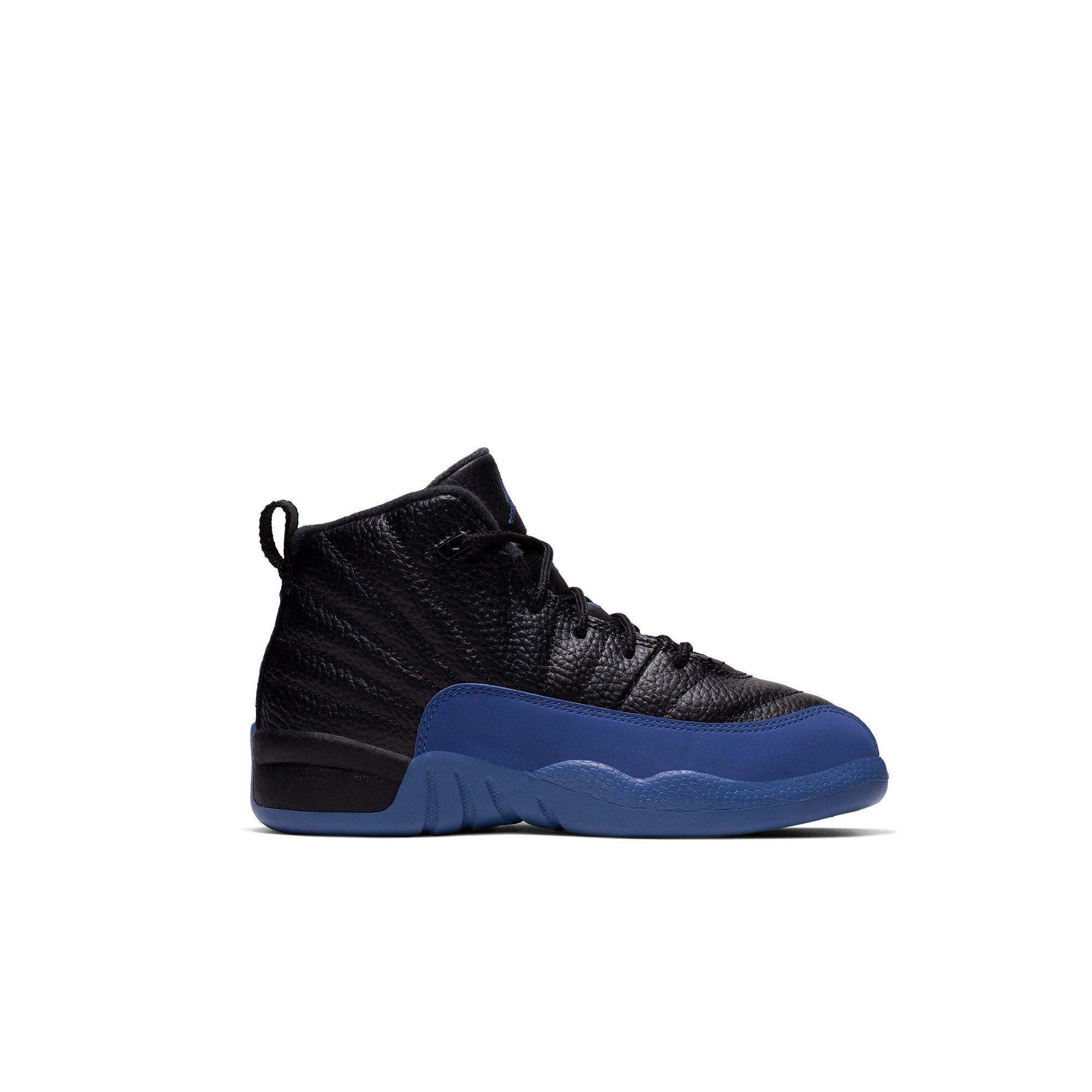 jordan 12 black and blue preschool