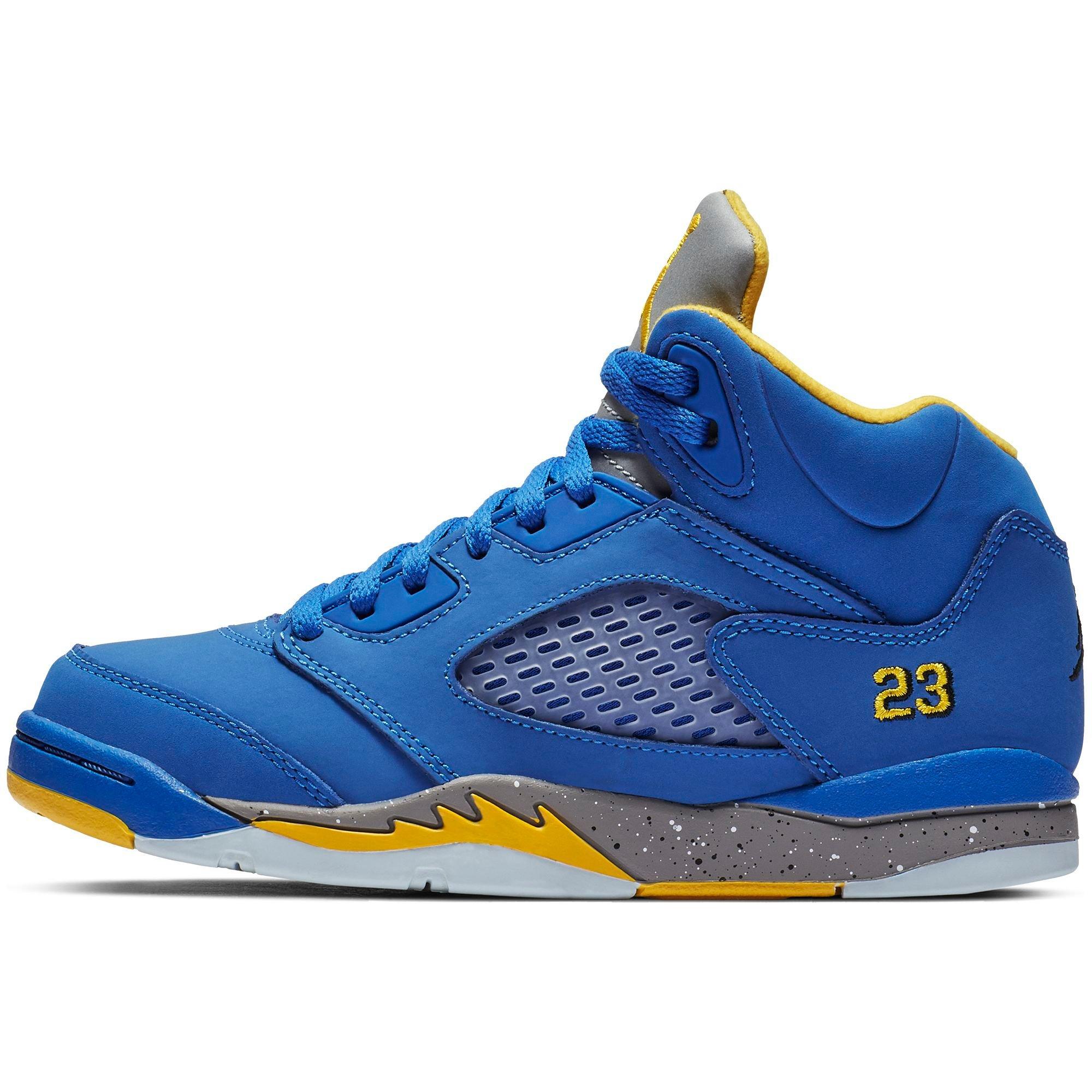 jordan retro 5 blue and gold