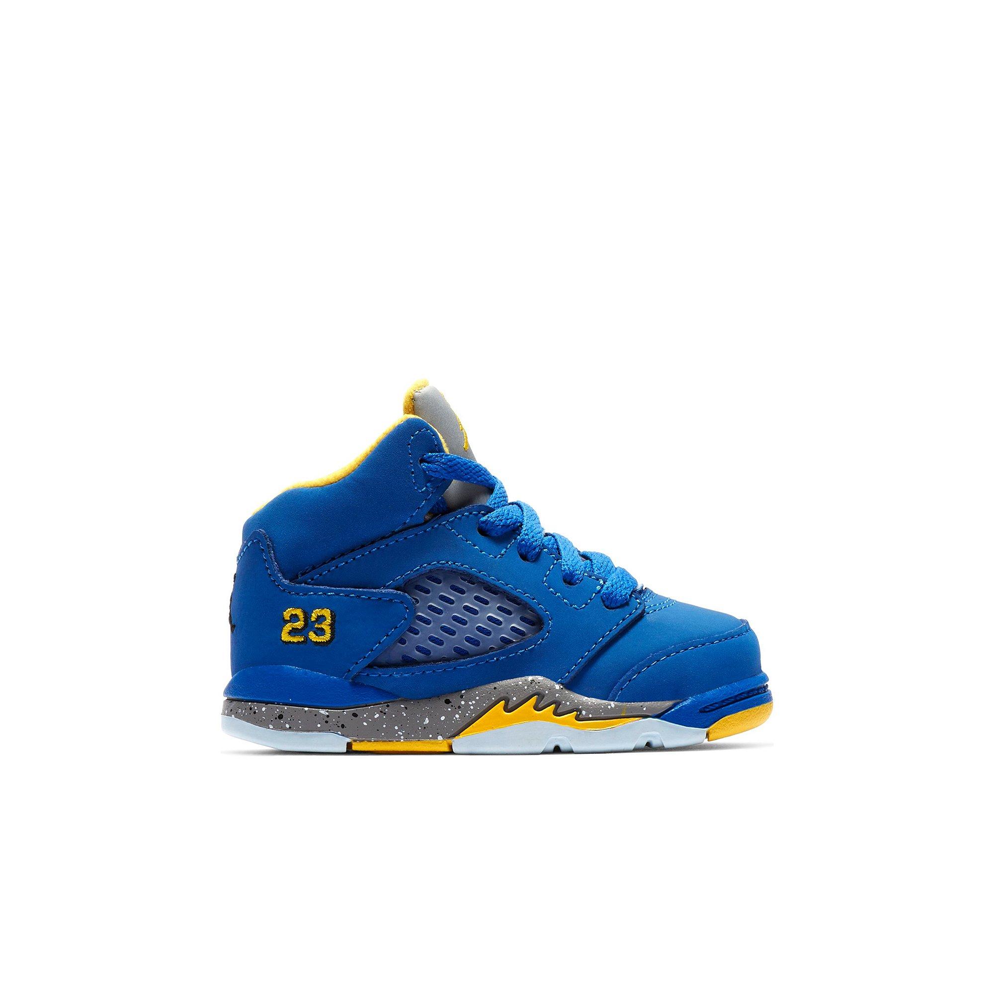 blue and yellow jordans kids