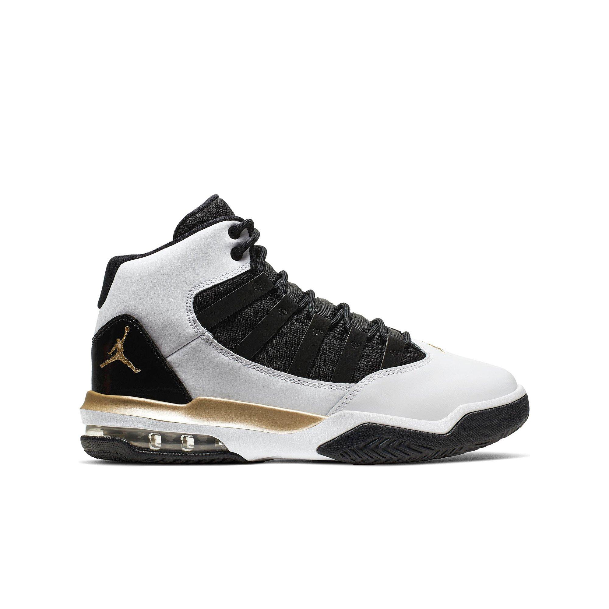 jordans white black and gold