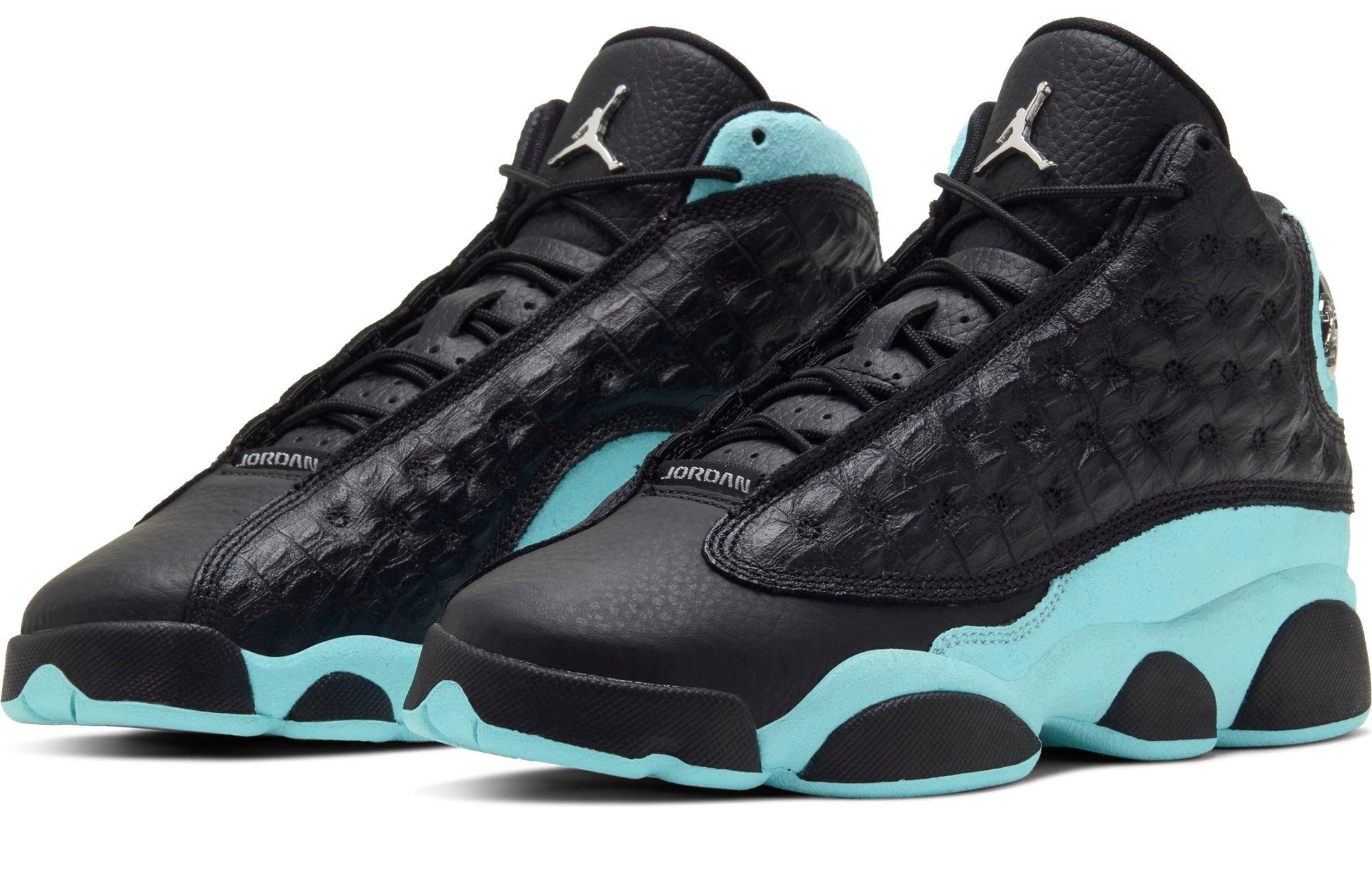 Sneakers Release Jordan 13 Retro Black Lt Blue Grade School Kids Shoe