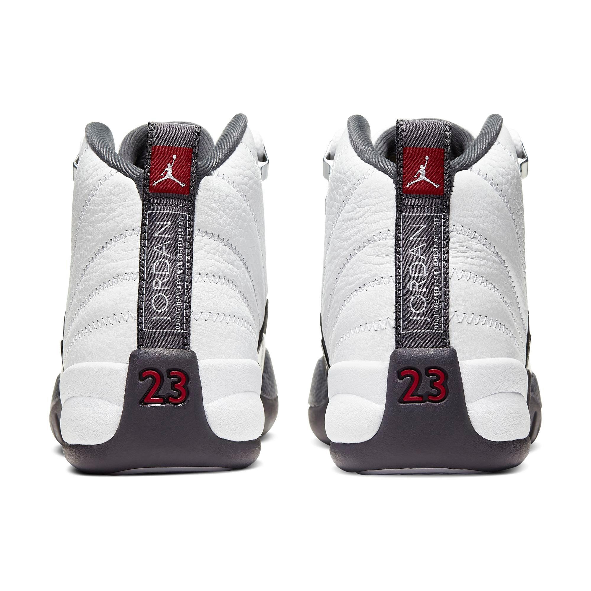 jordan 12 dark grey grade school