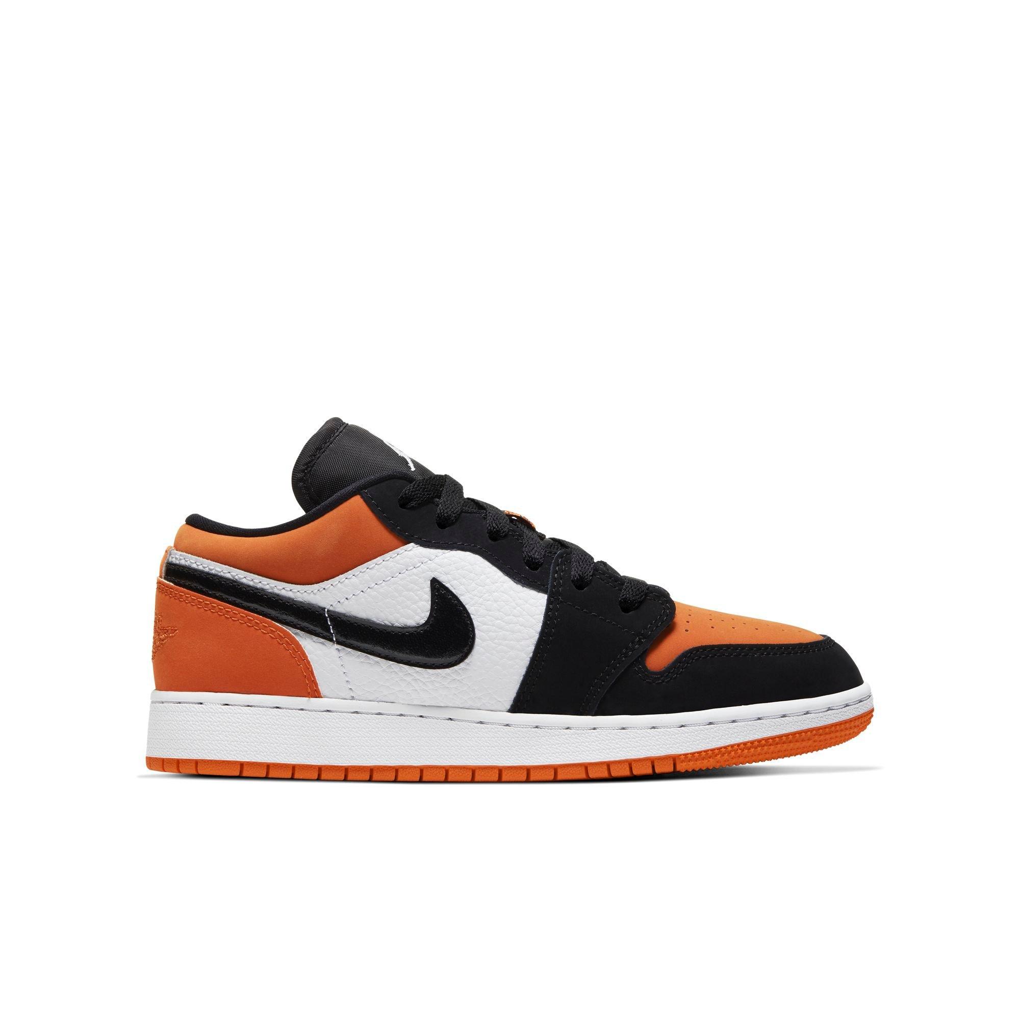 orange and black jordan 1 grade school