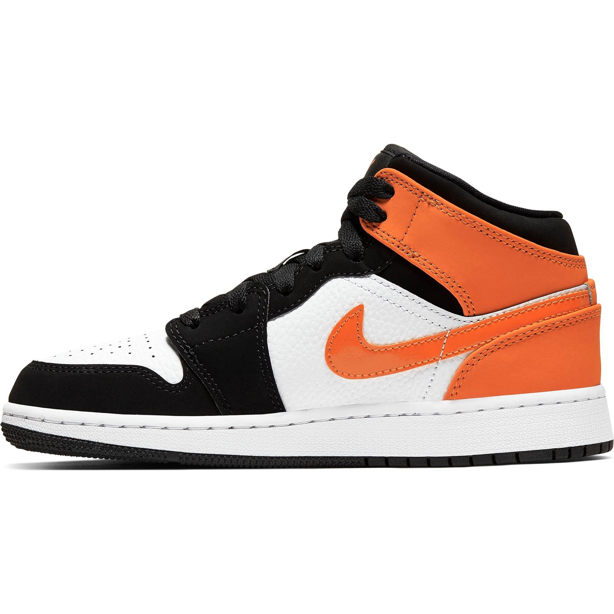 orange black and white jordan 1 grade school