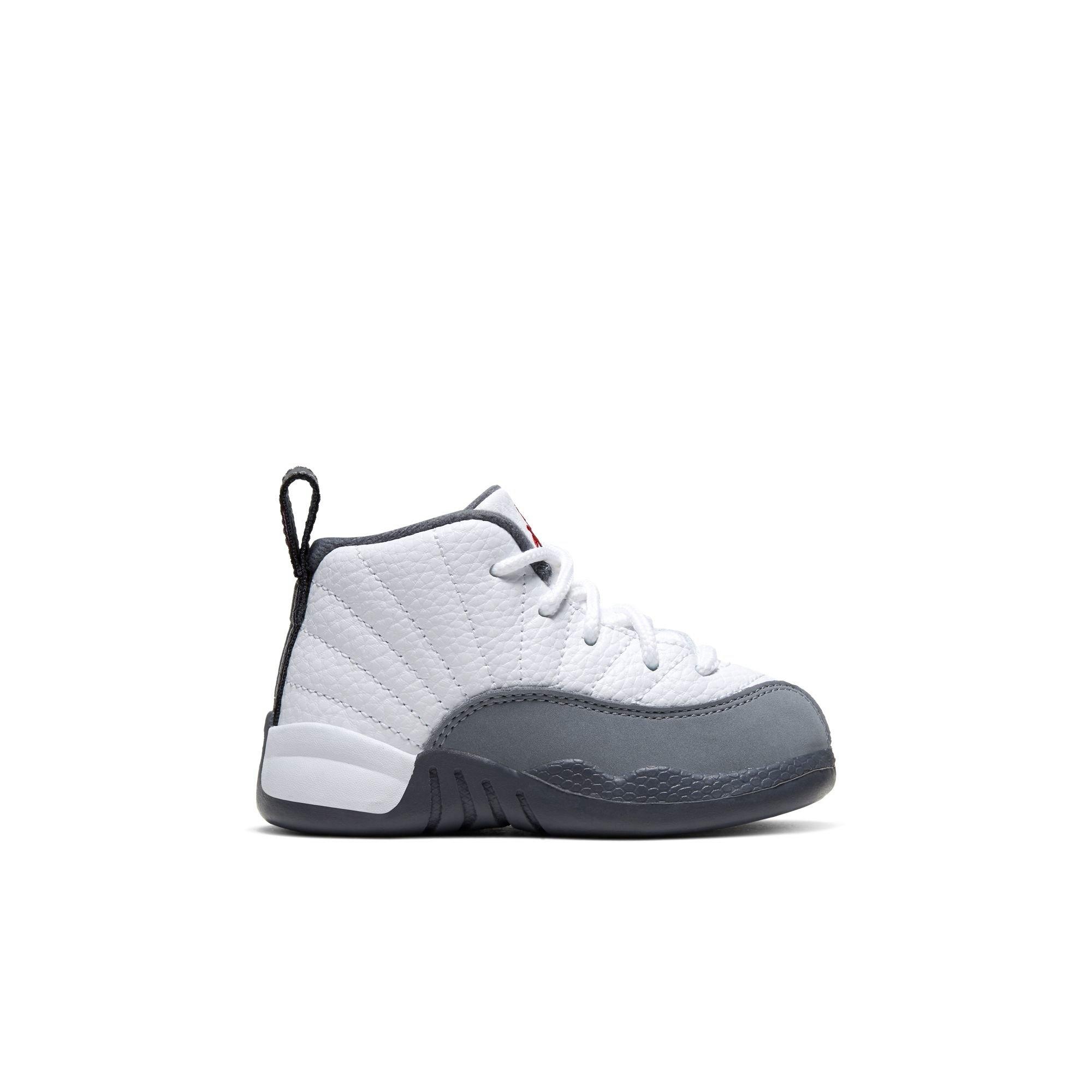 jordan 12 white gym red grey