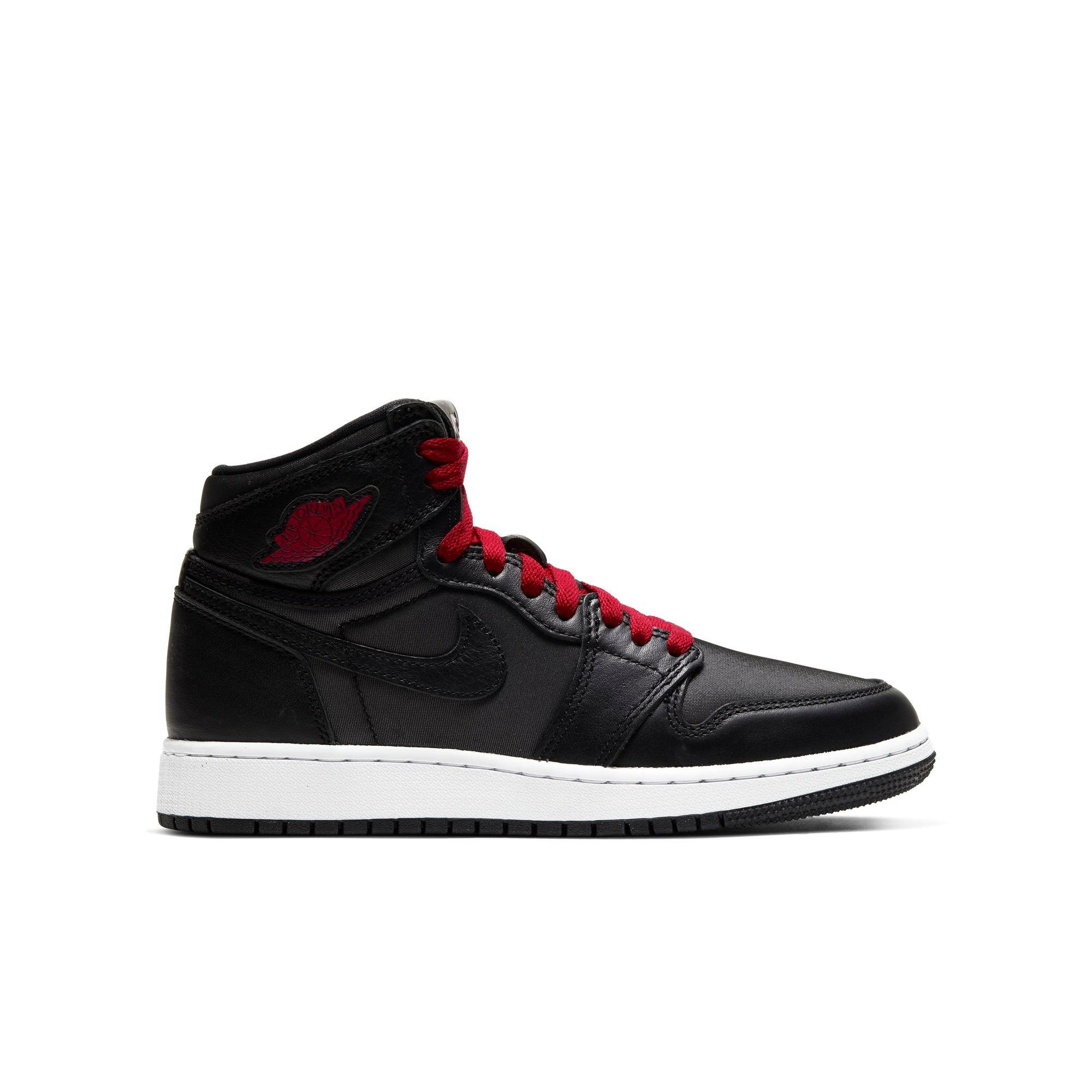 Jordan 1 Retro High Og Black Satin Gym Red Grade School Kids Shoe Hibbett City Gear