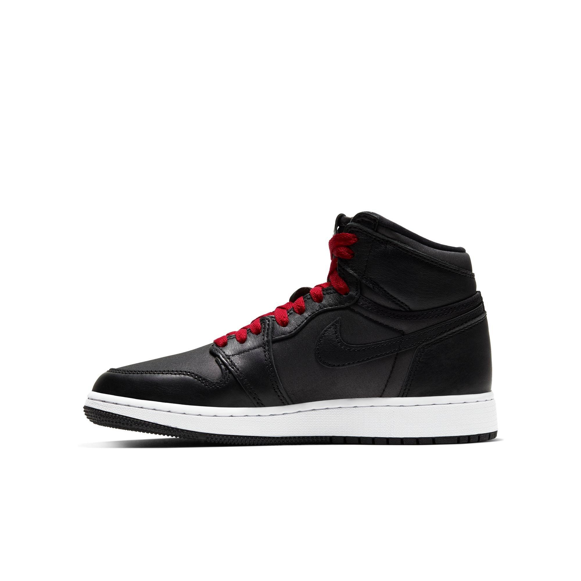 Jordan 1 Retro High Og Black Satin Gym Red Grade School Kids Shoe Hibbett City Gear