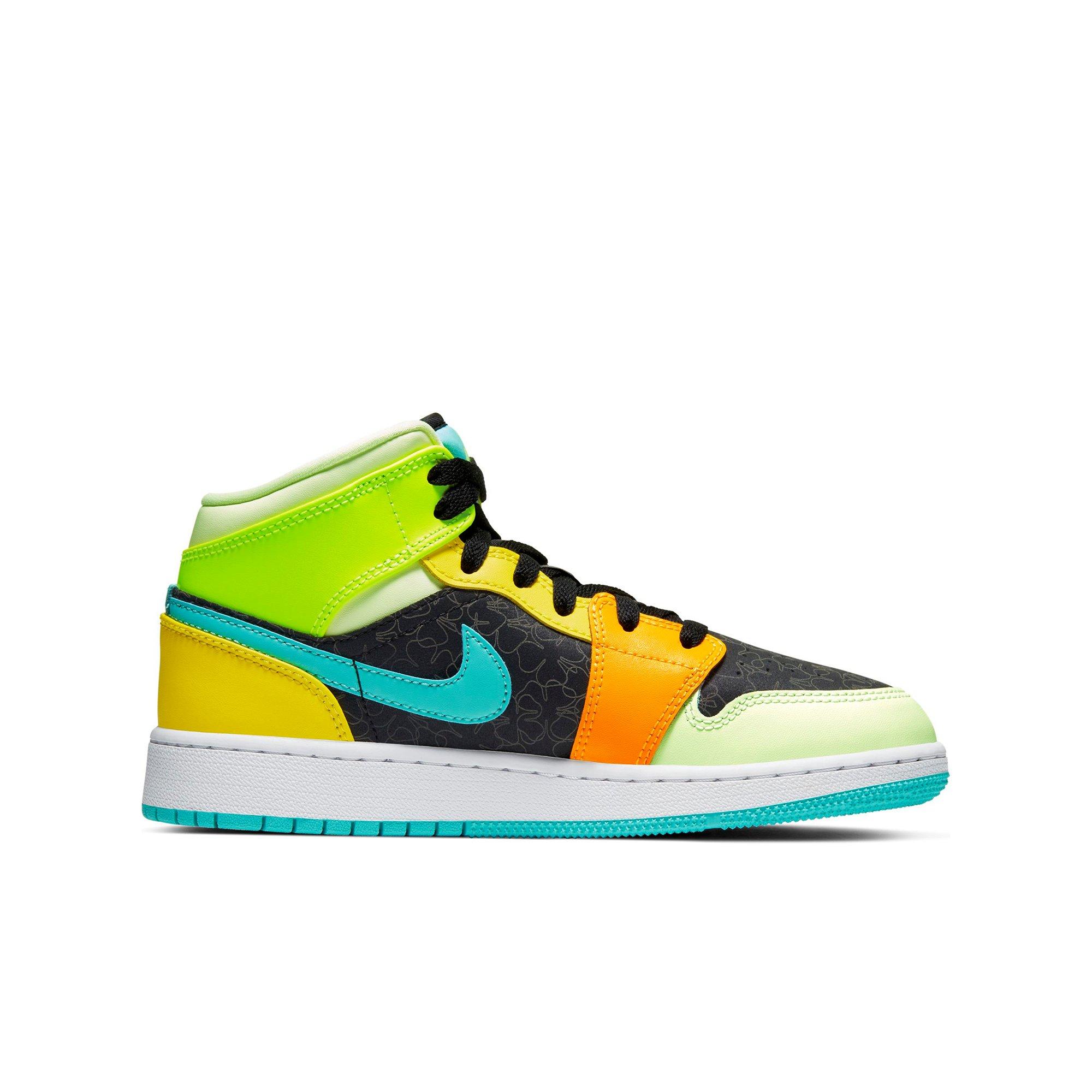 orange and green jordan 1s