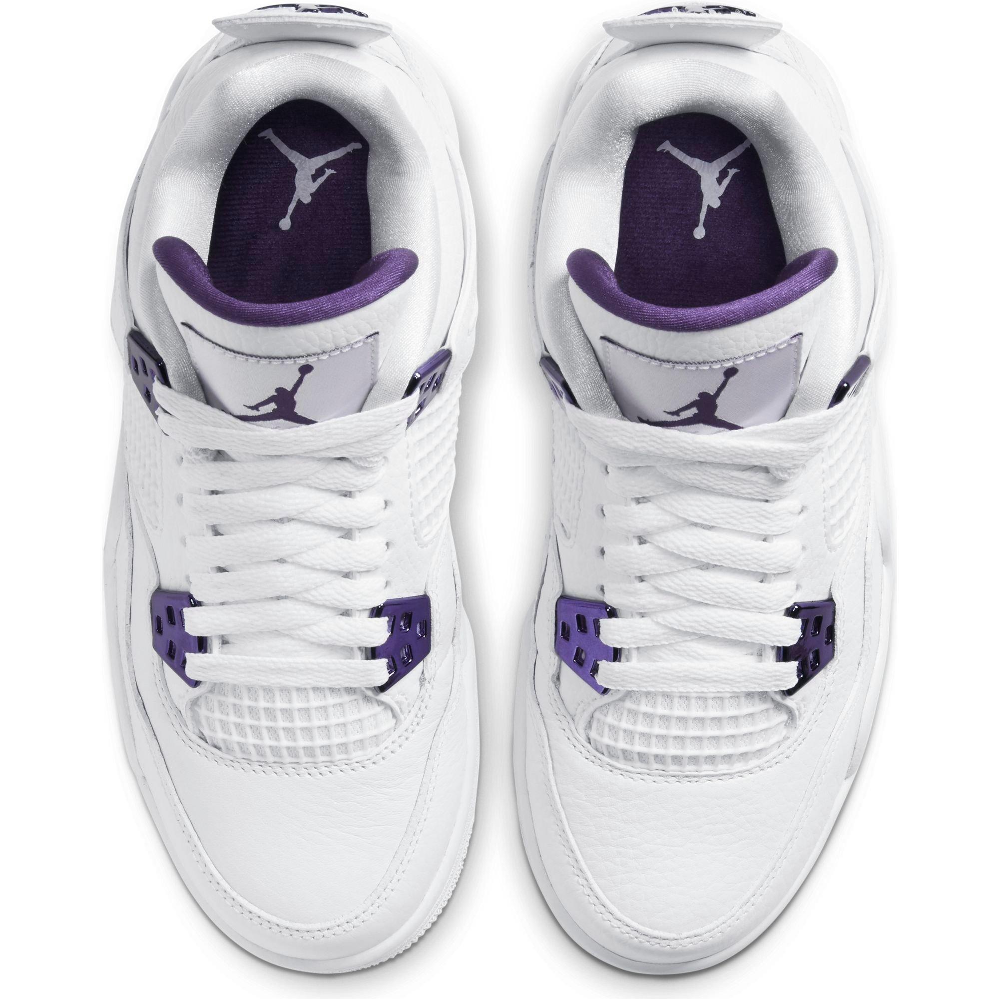 jordan retro 4 metallic purple grade school