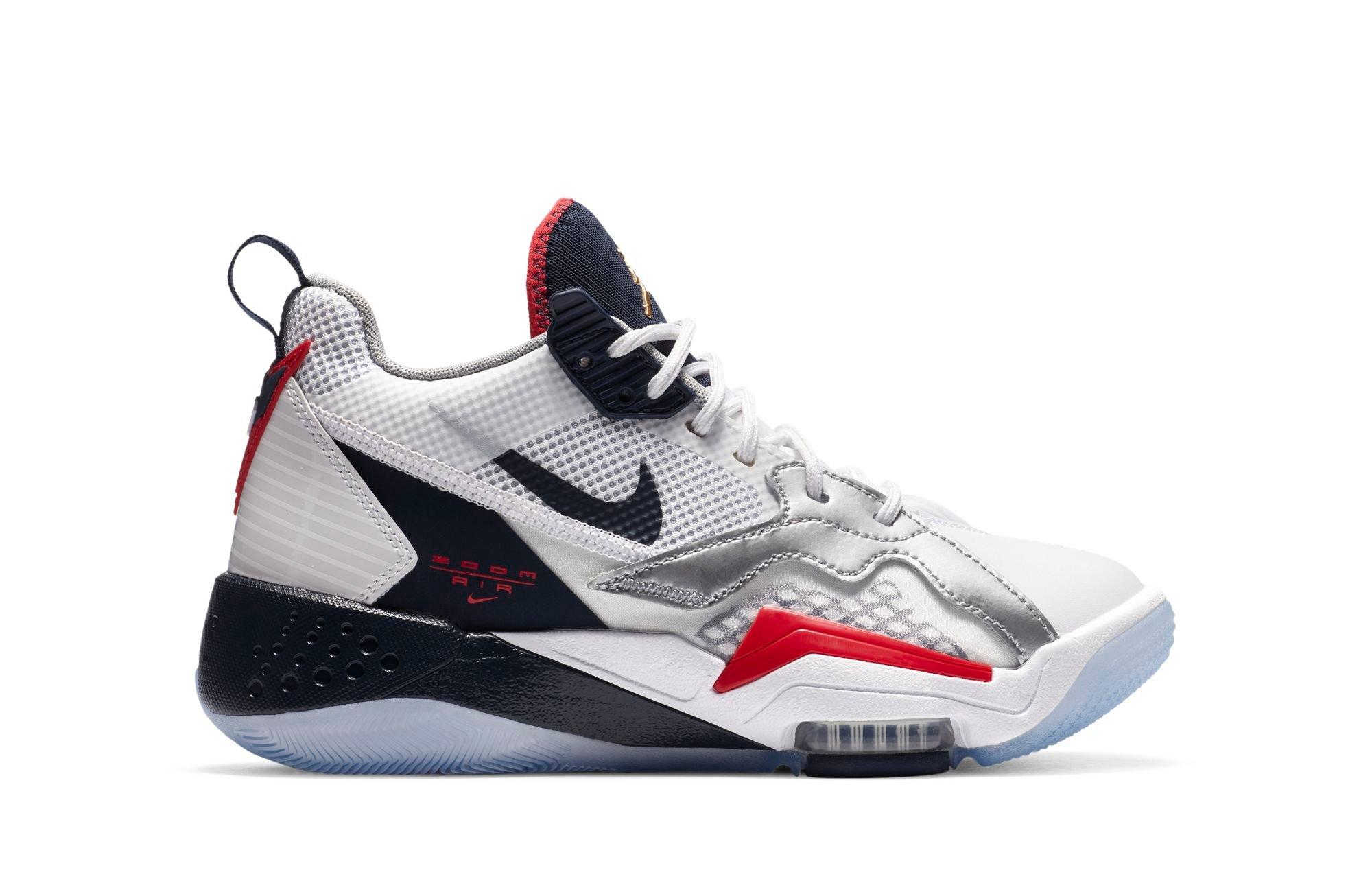 Jordan Zoom '92 "White/Obsidian" Grade School Kids' Shoe