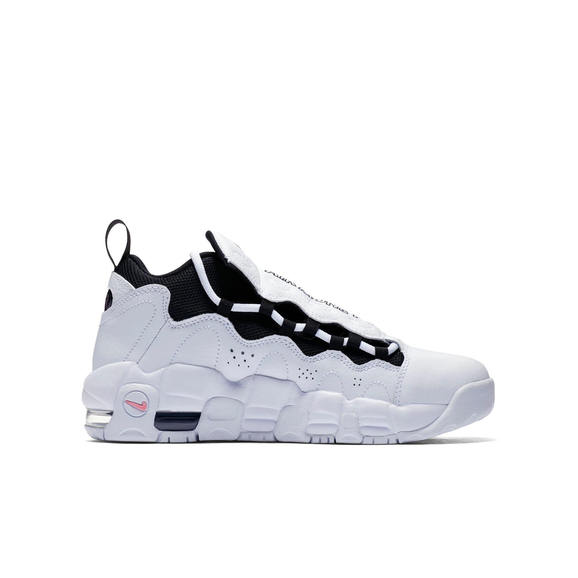 nike air more money white black coral