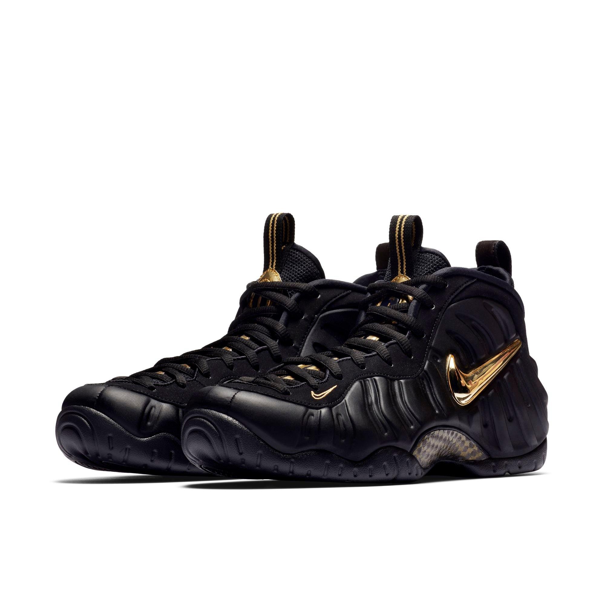 black and gold foamposite grade school