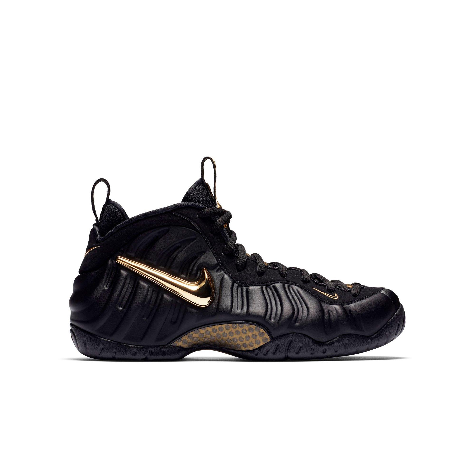 black and gold foamposites kids