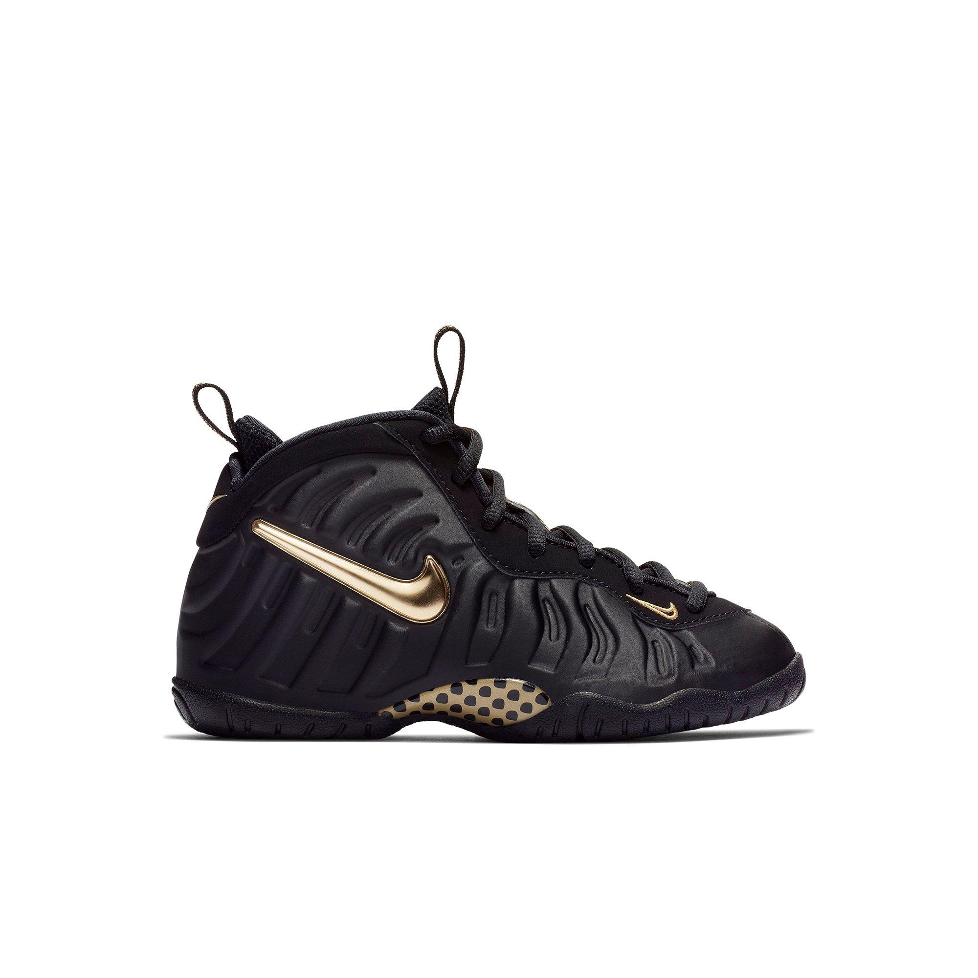 black and gold infant foamposites