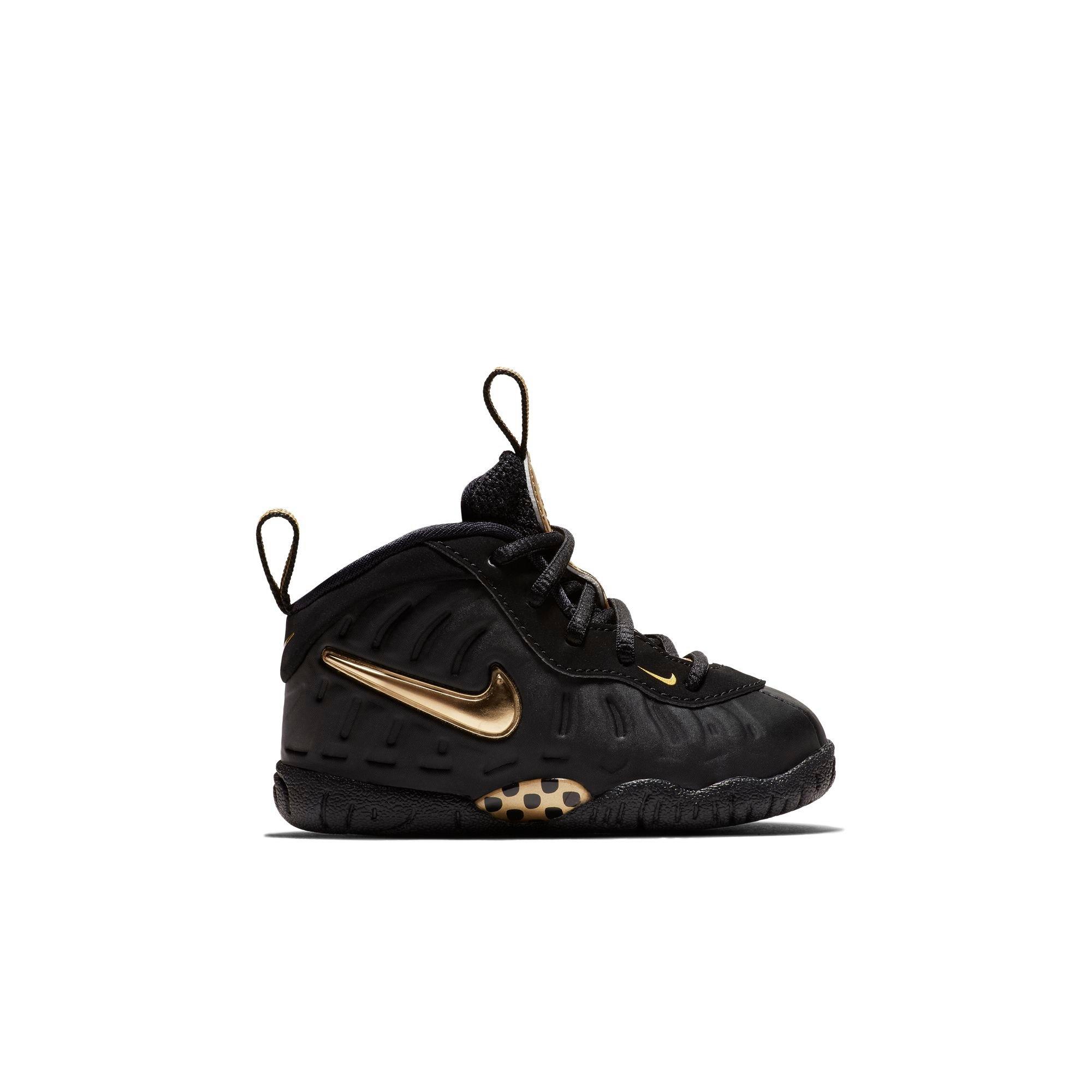 black and gold foamposite toddler