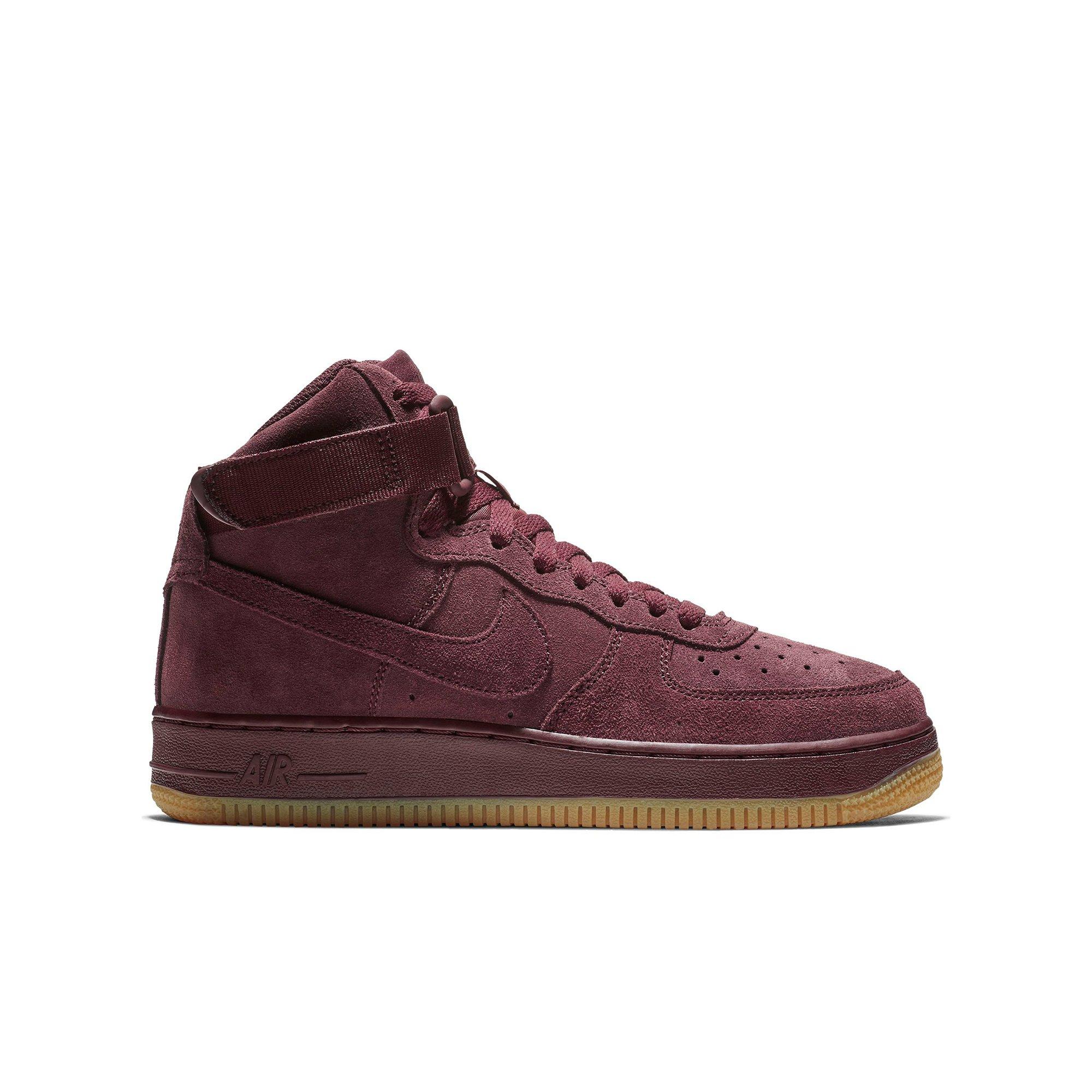 burgundy air force 1 high top