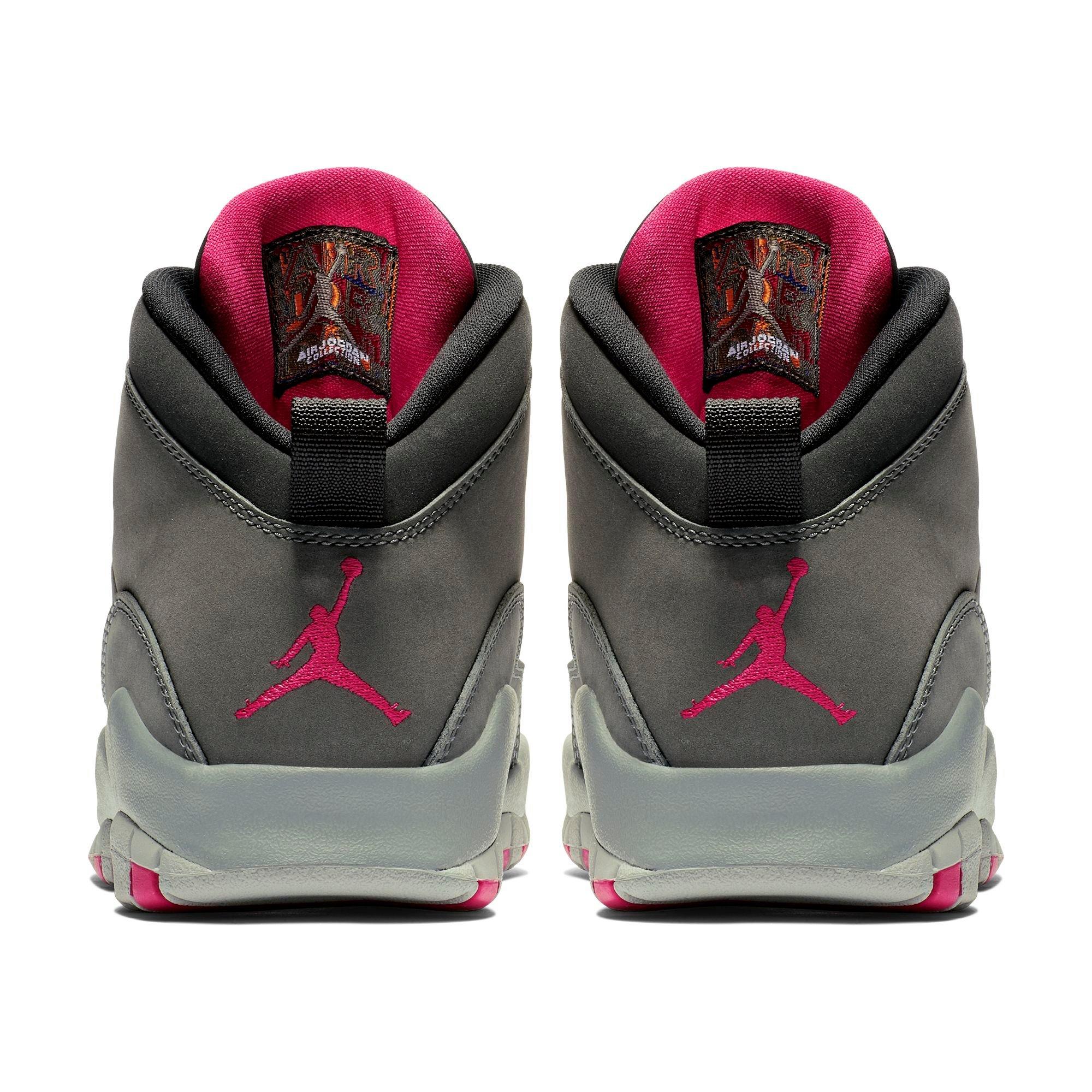 grey and pink jordan 10