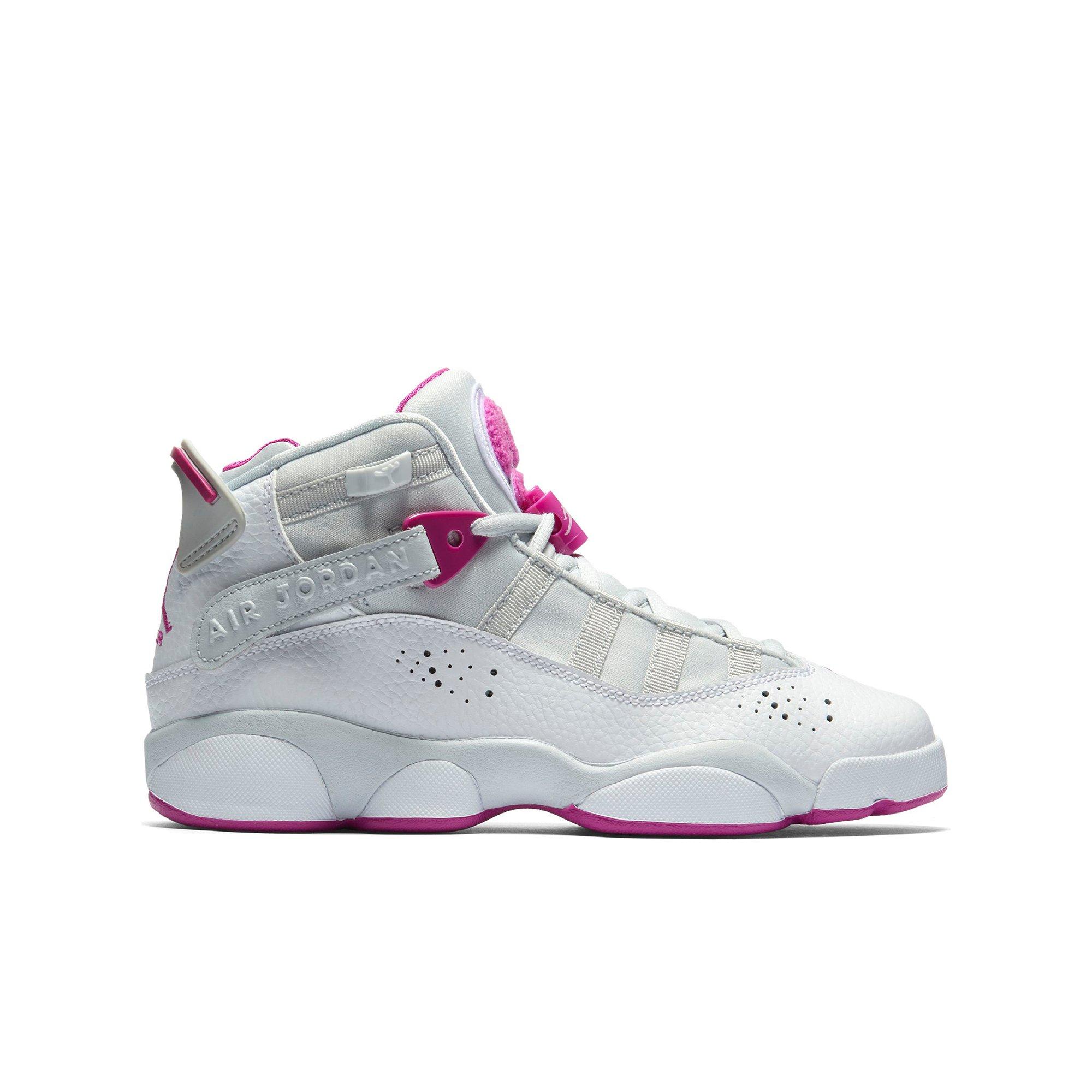 pink black and white jordans 6 rings