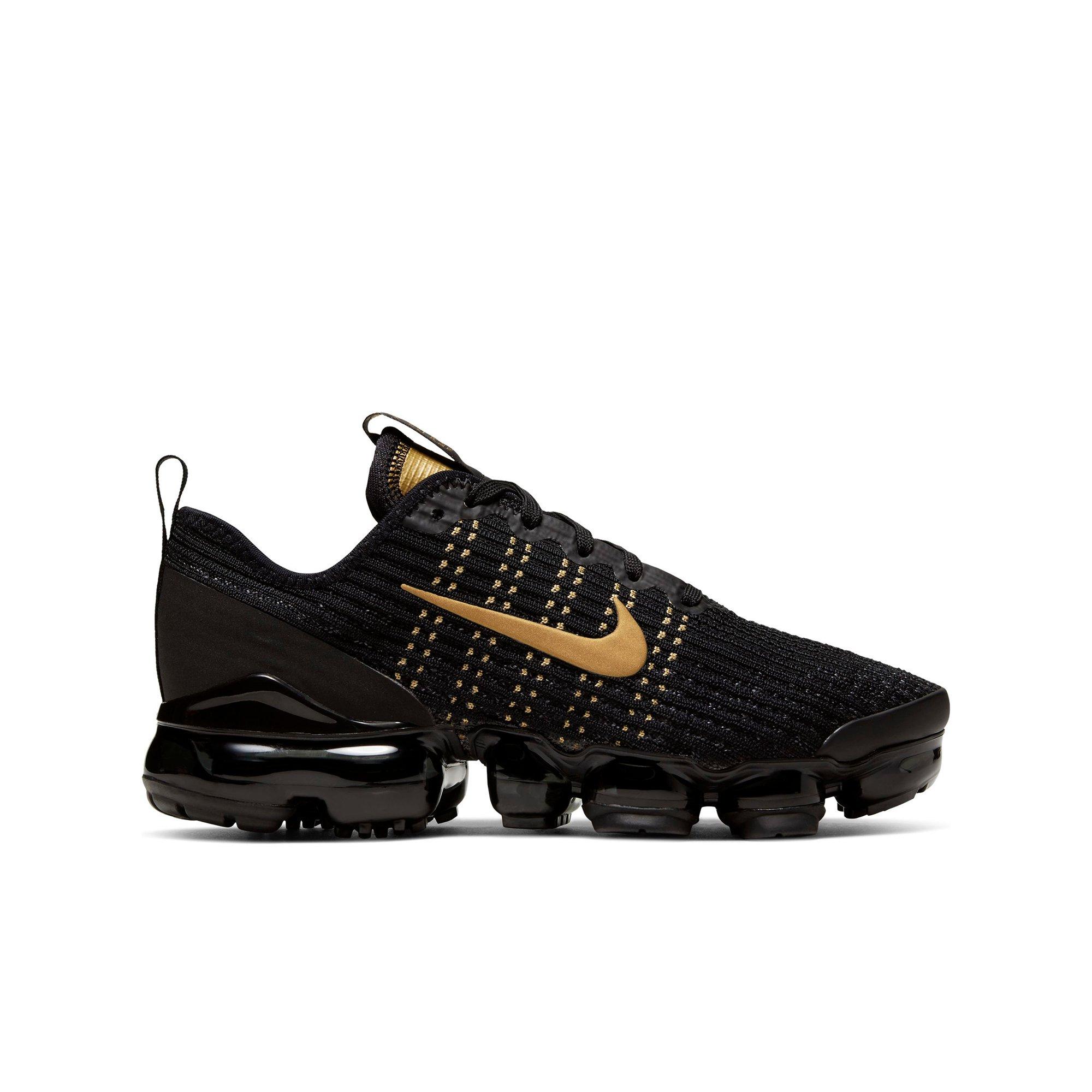 nike vapormax flyknit 3 black and gold