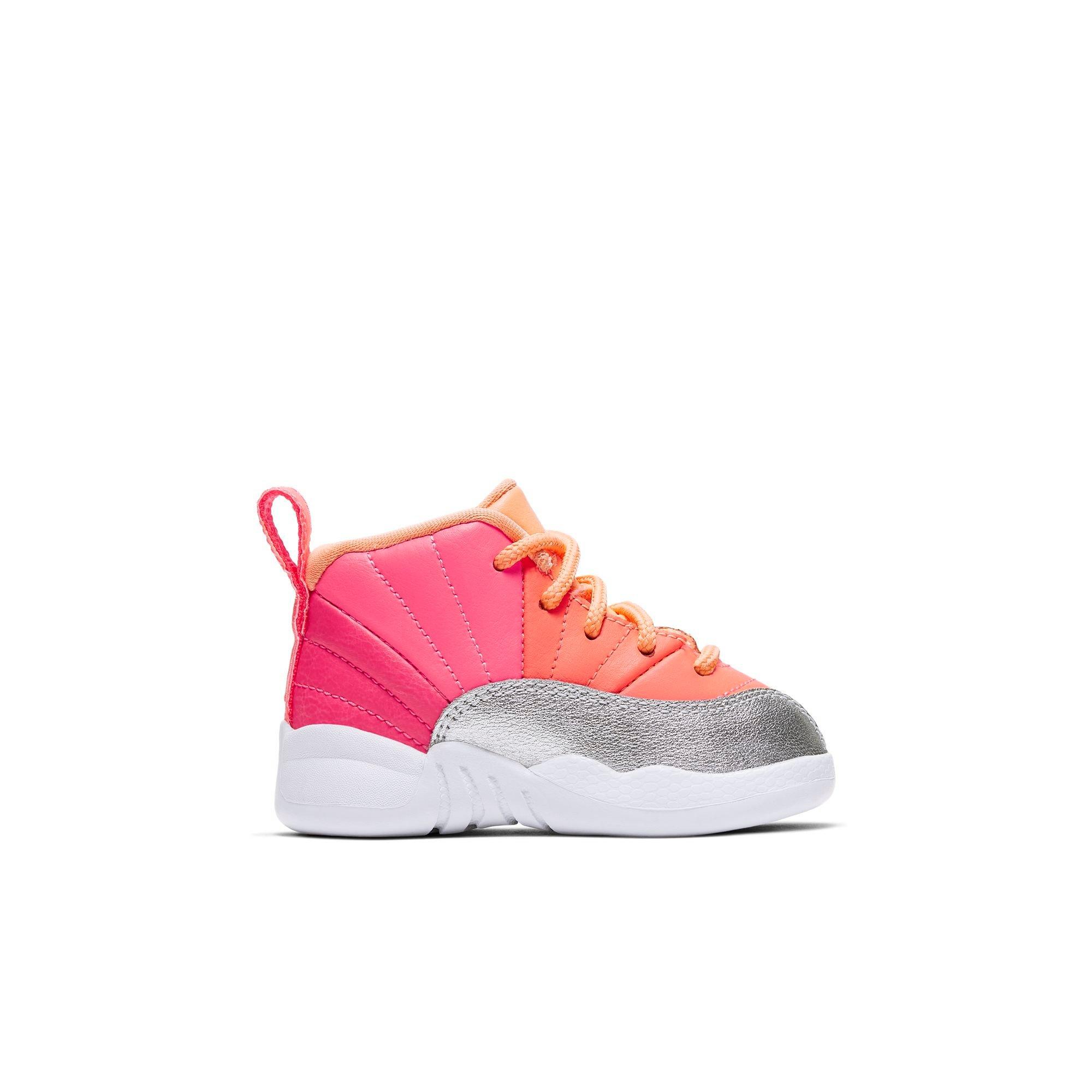 orange pink and silver 12s