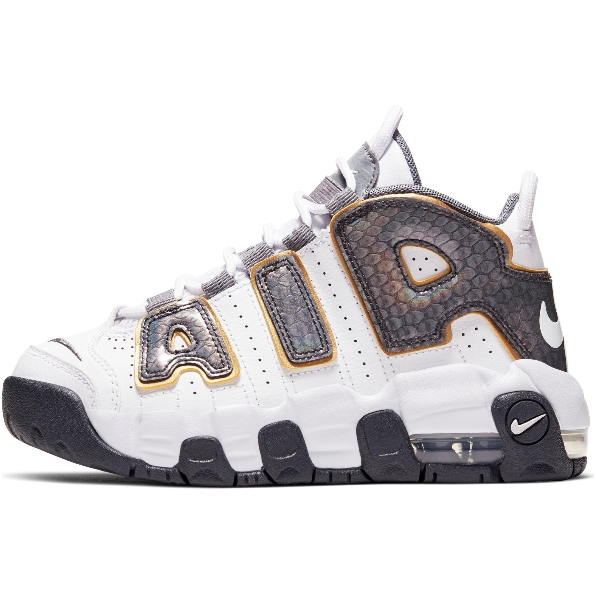 Nike Air More Uptempo White/Midnight Navy Grade School Boys' Shoe -  Hibbett