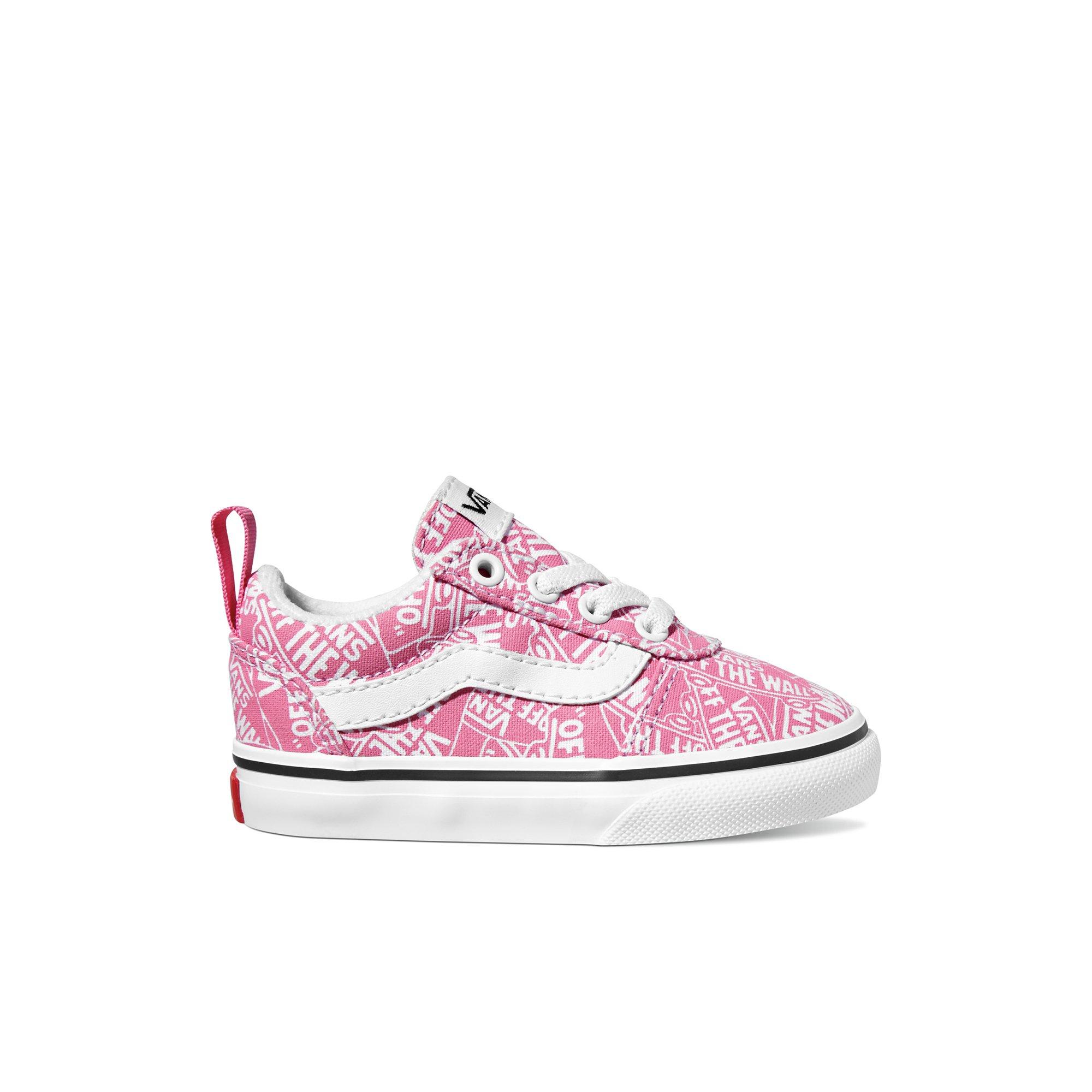 girls pink and white vans