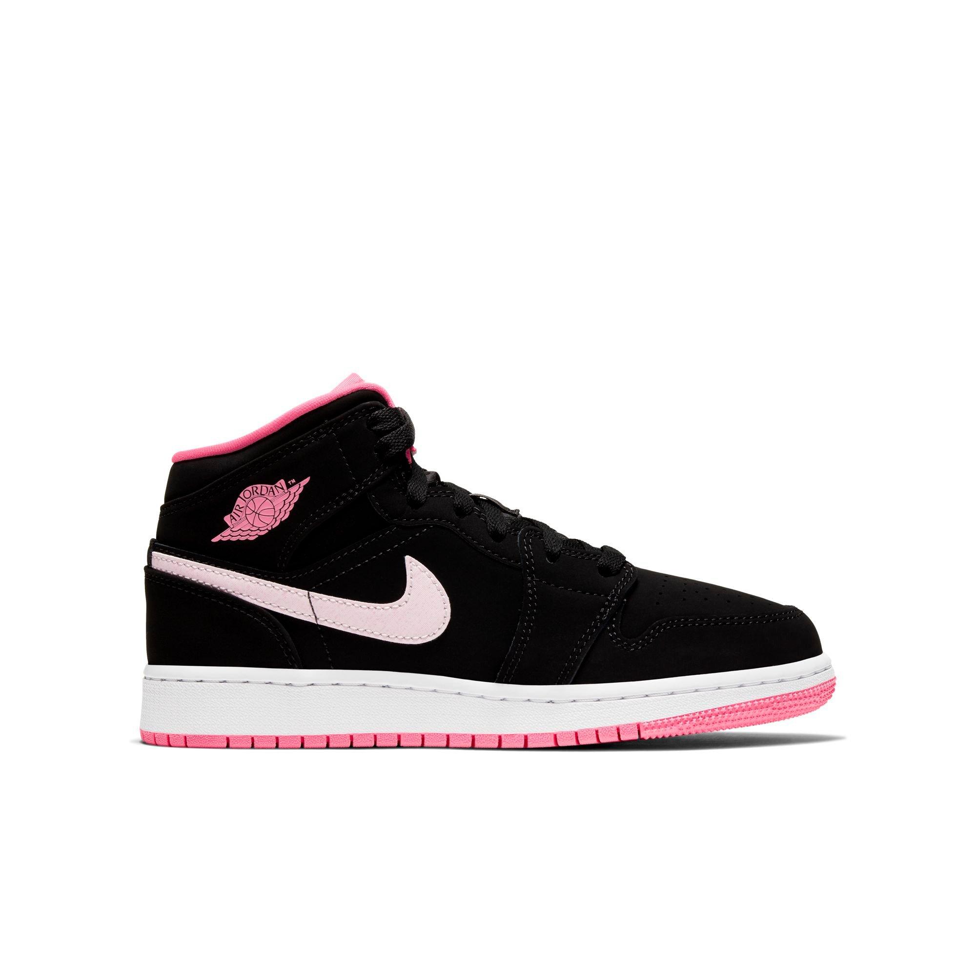 black and pink jordan ones