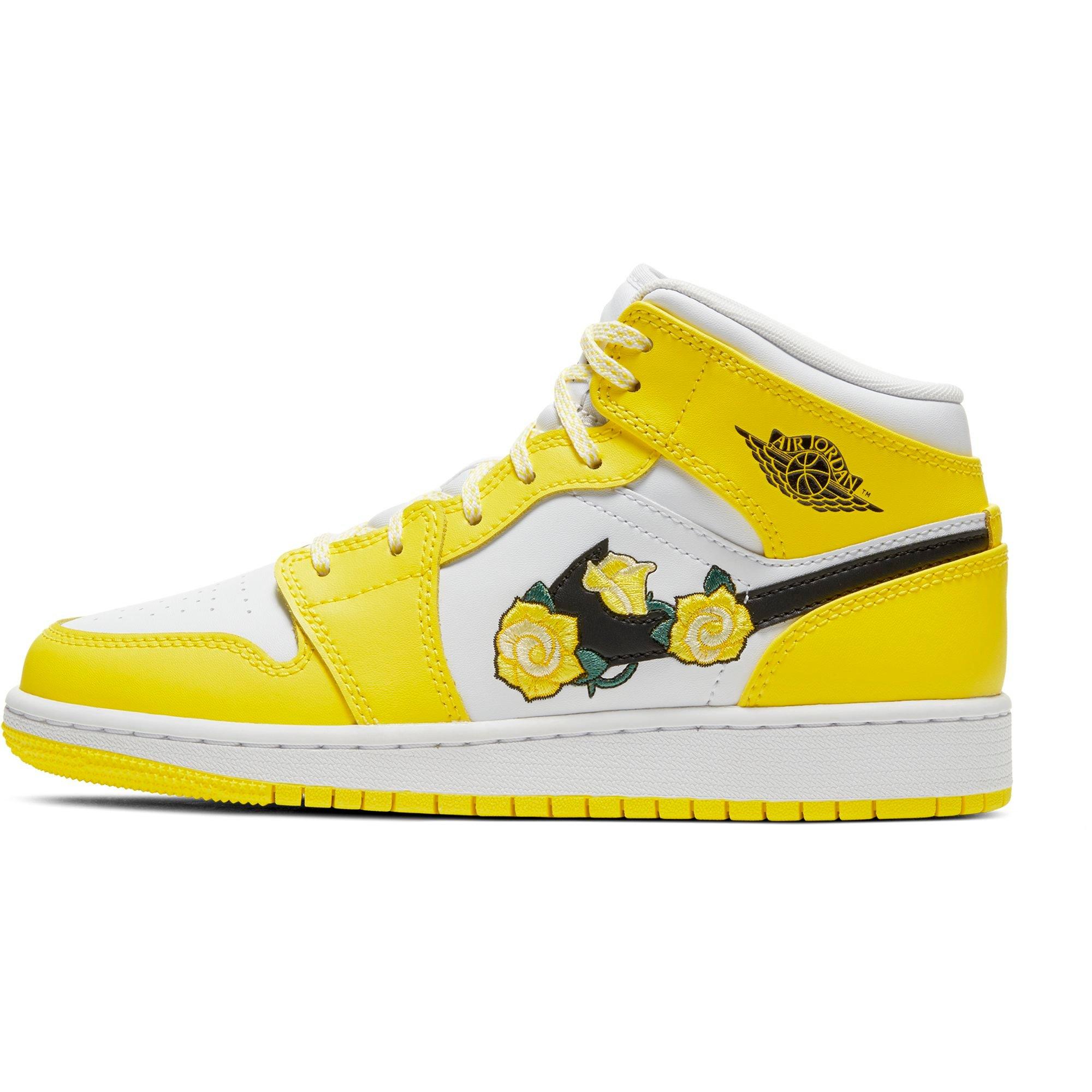 yellow black and white jordan 1 grade school