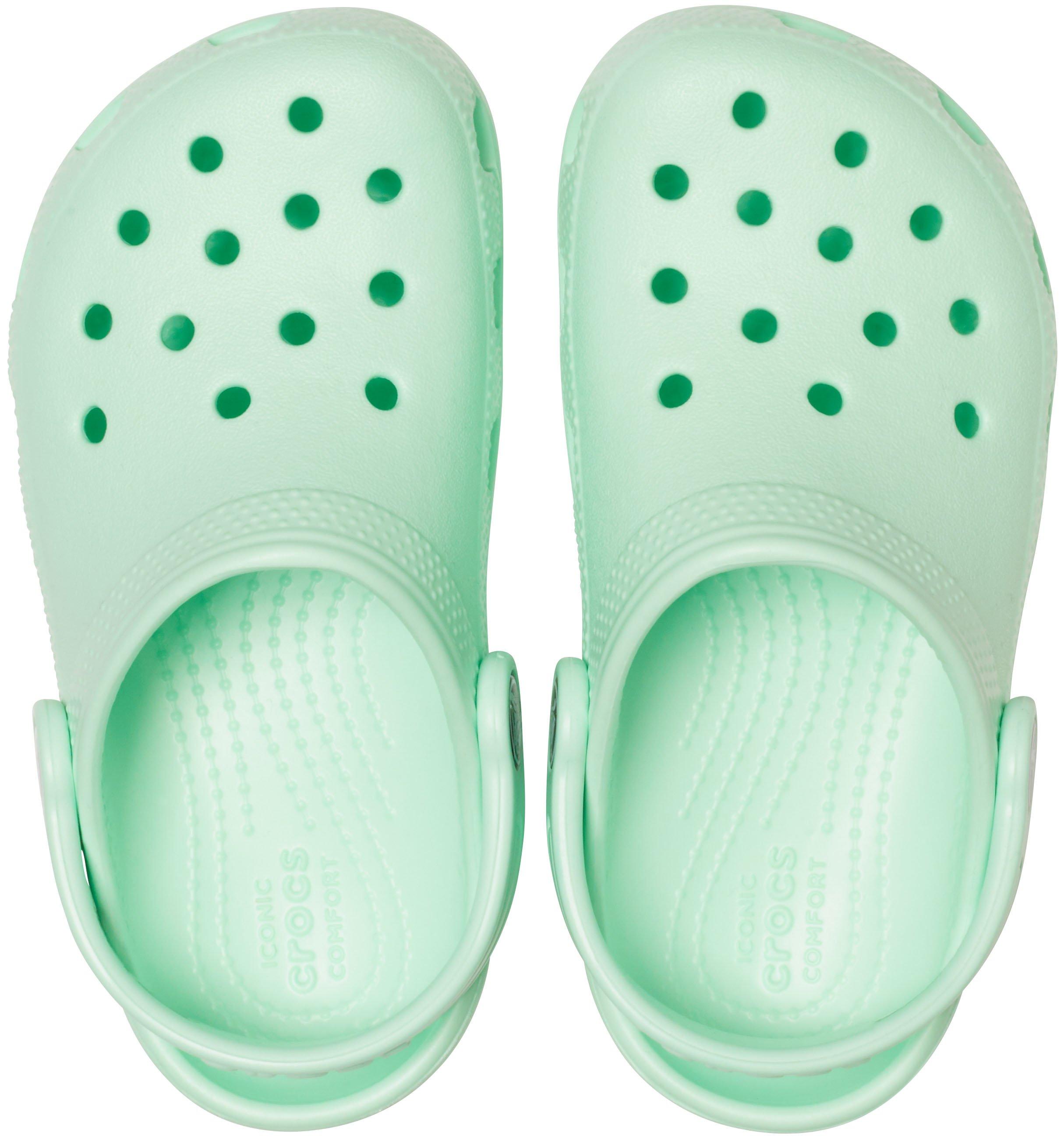 mint colored crocs