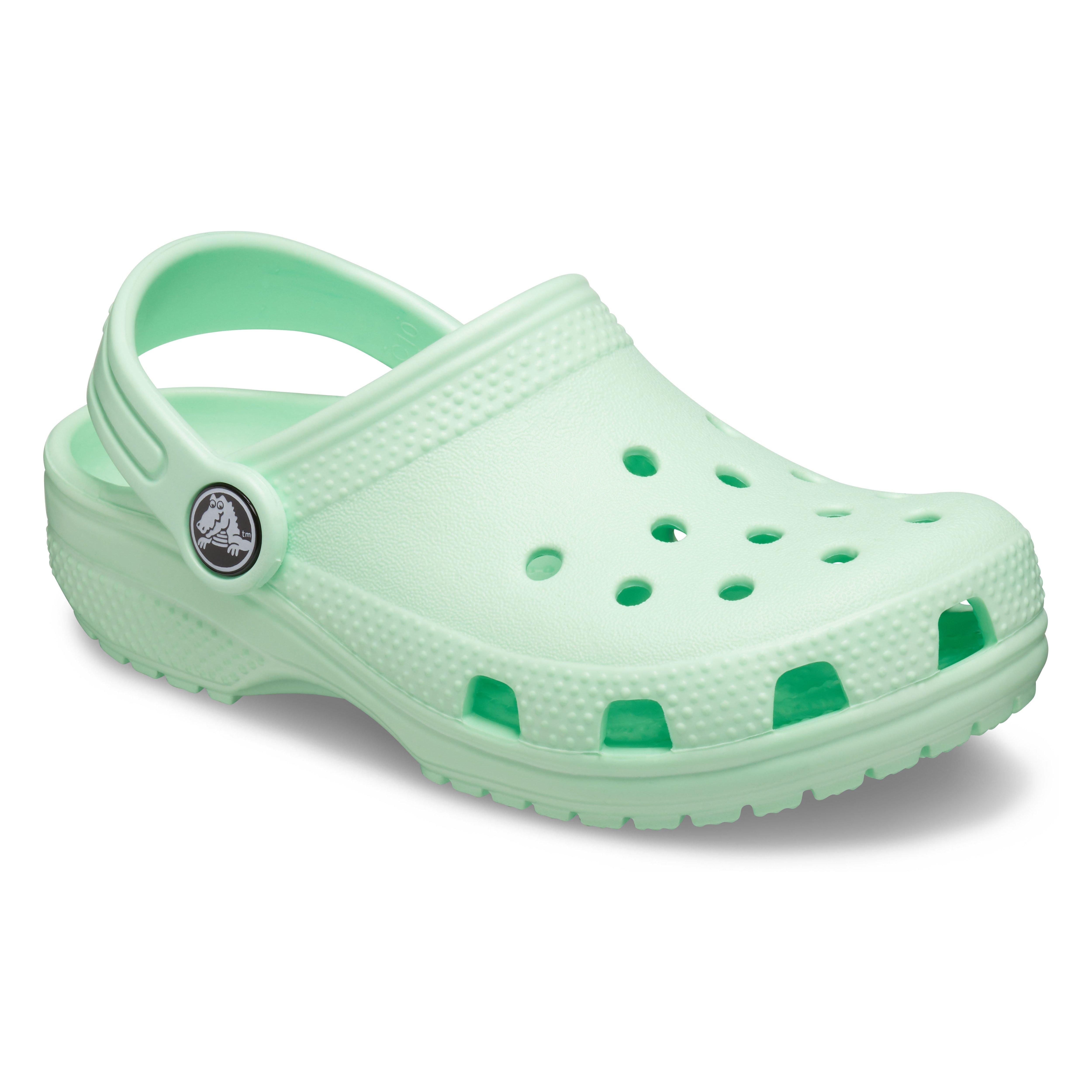 mint colored crocs