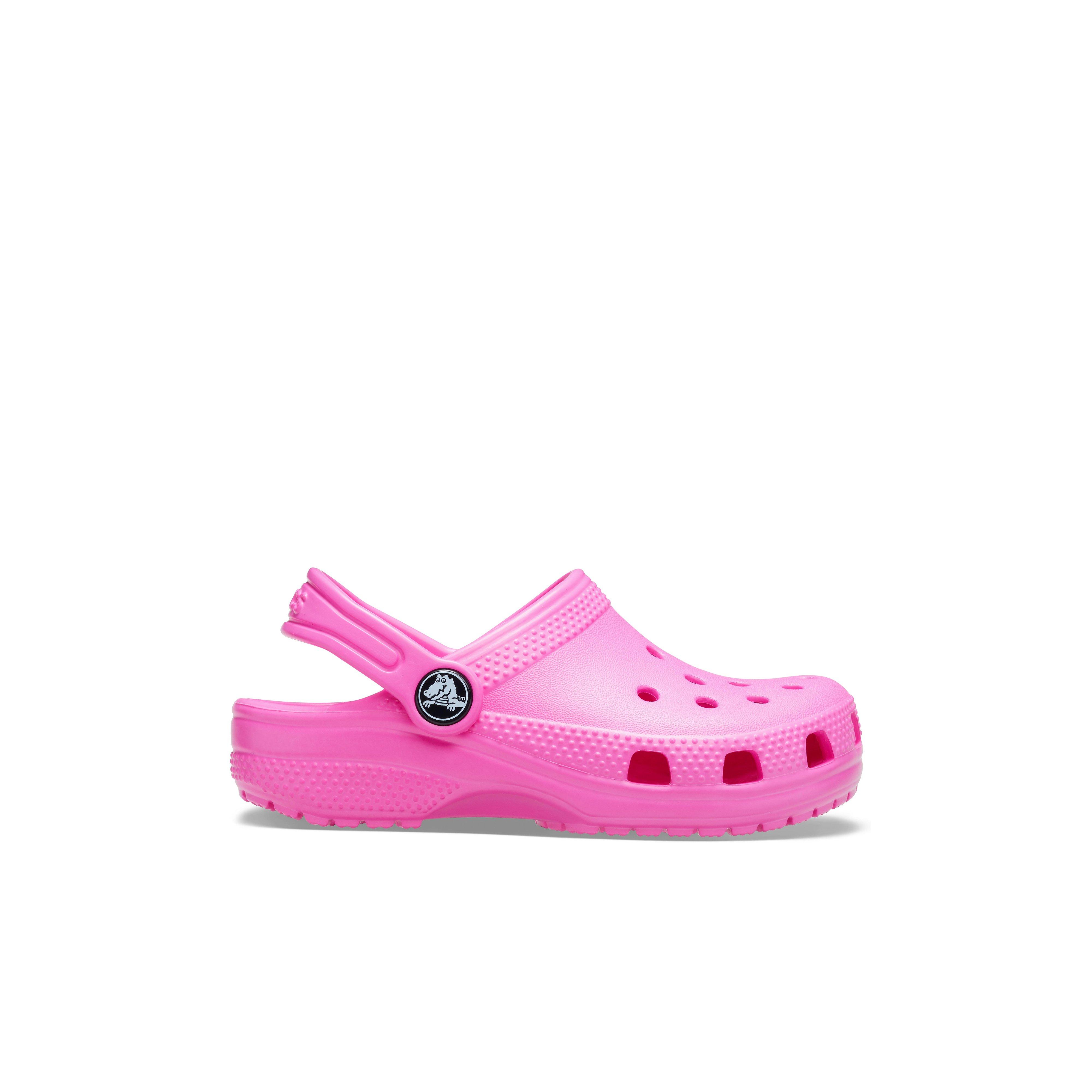 girls pink crocs