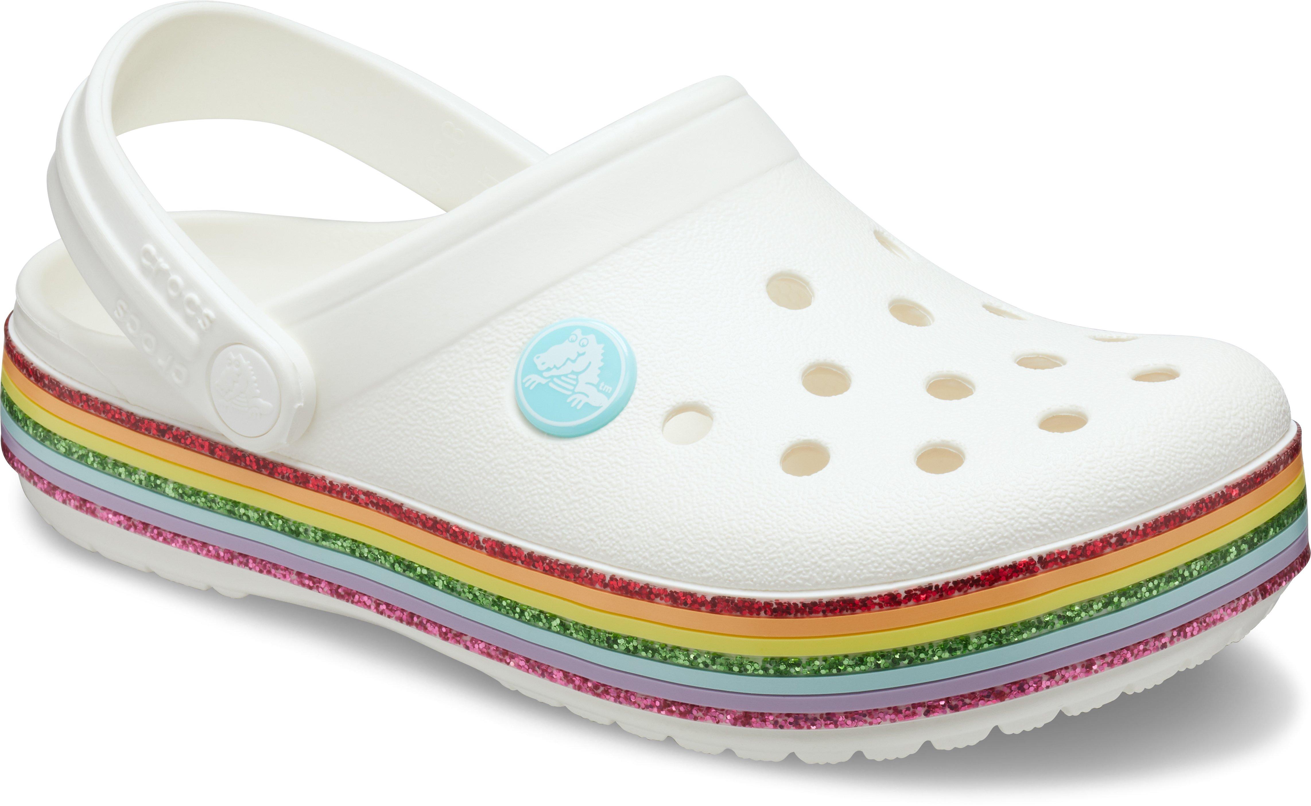 girls crocs white