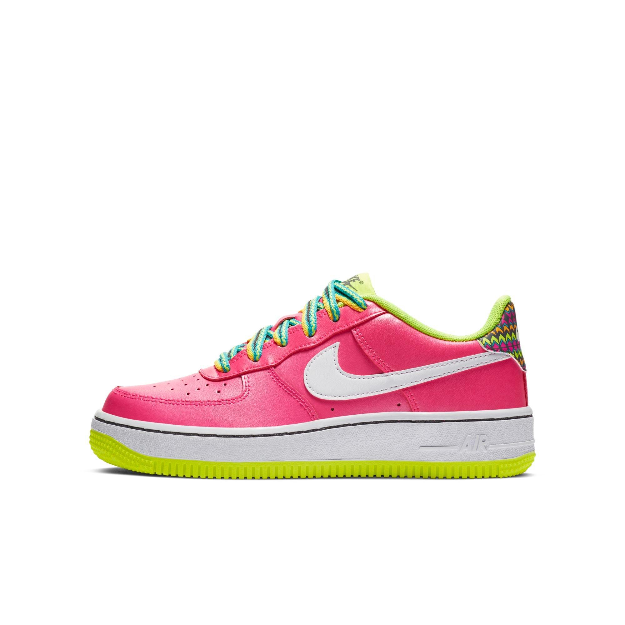 pink and yellow nike shoes