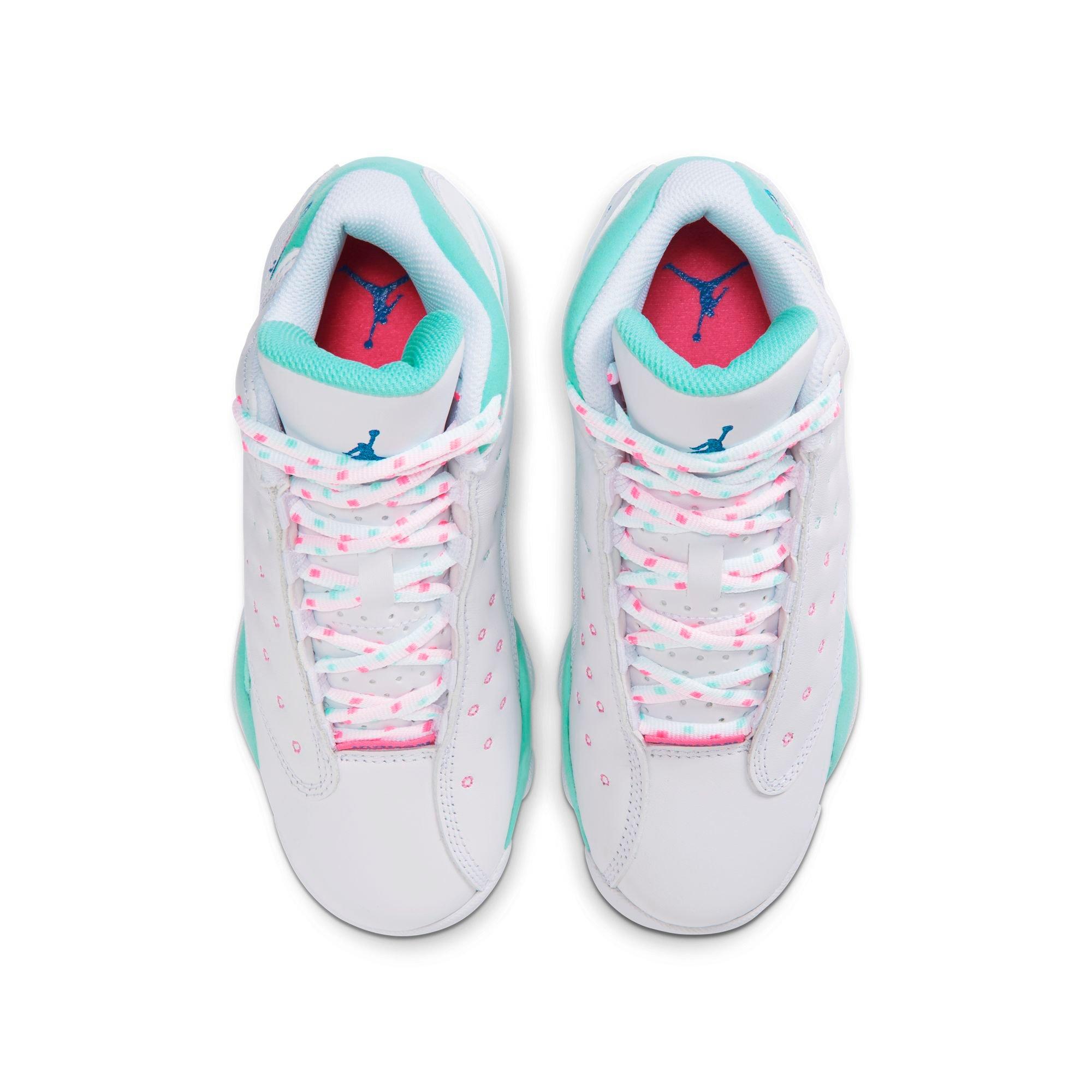 White/Soar/Aurora Green Girls' Shoe