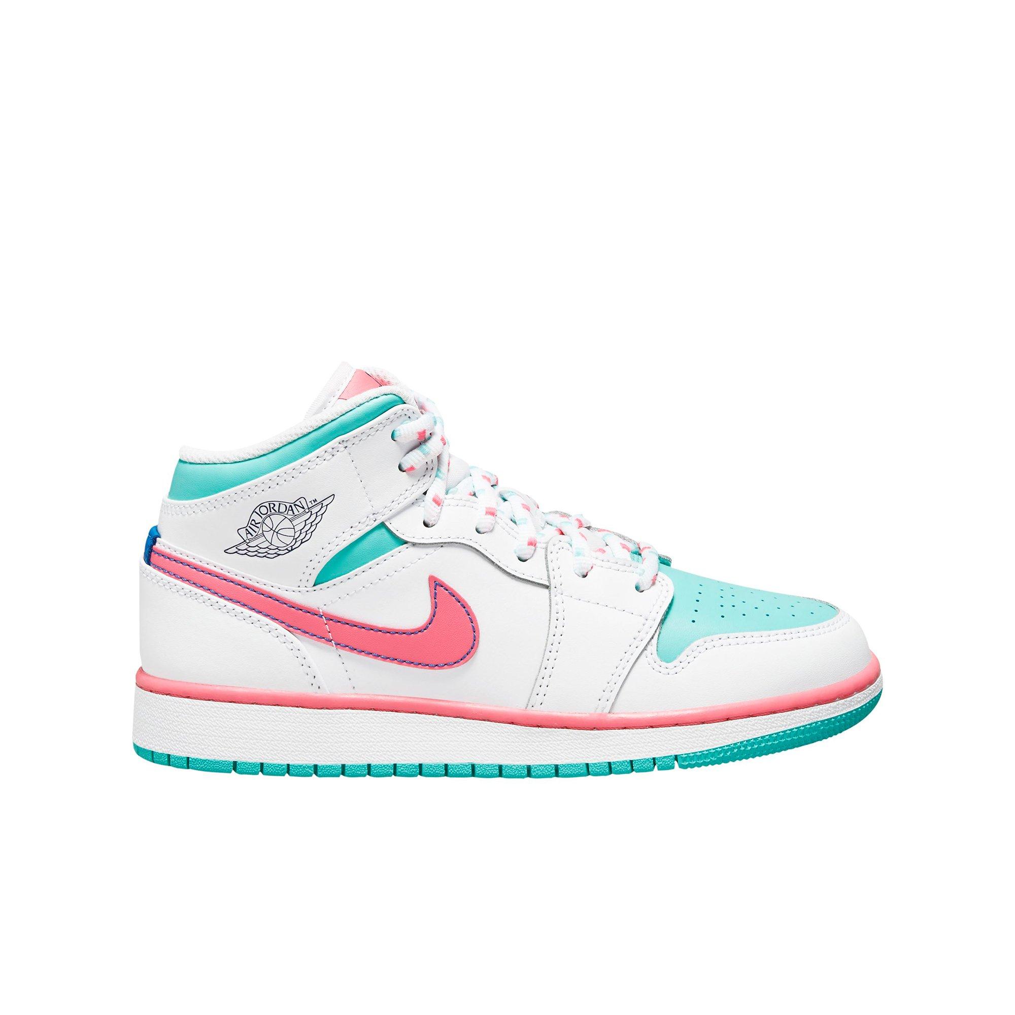 pink blue white jordans