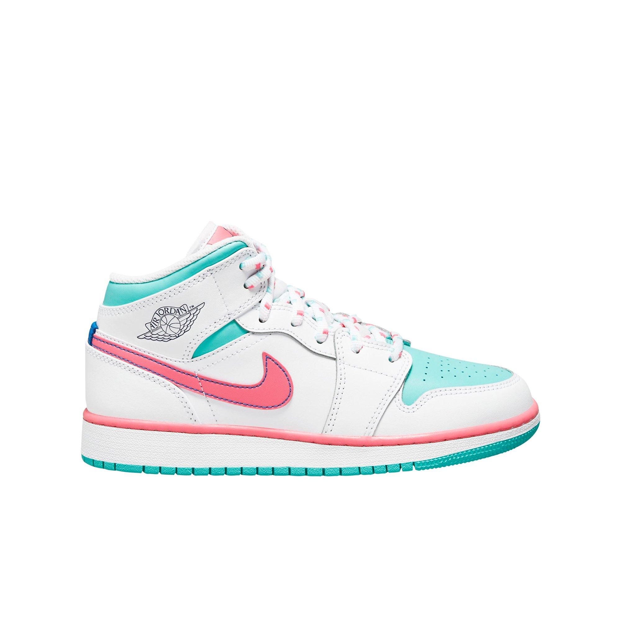 jordan white pink blue