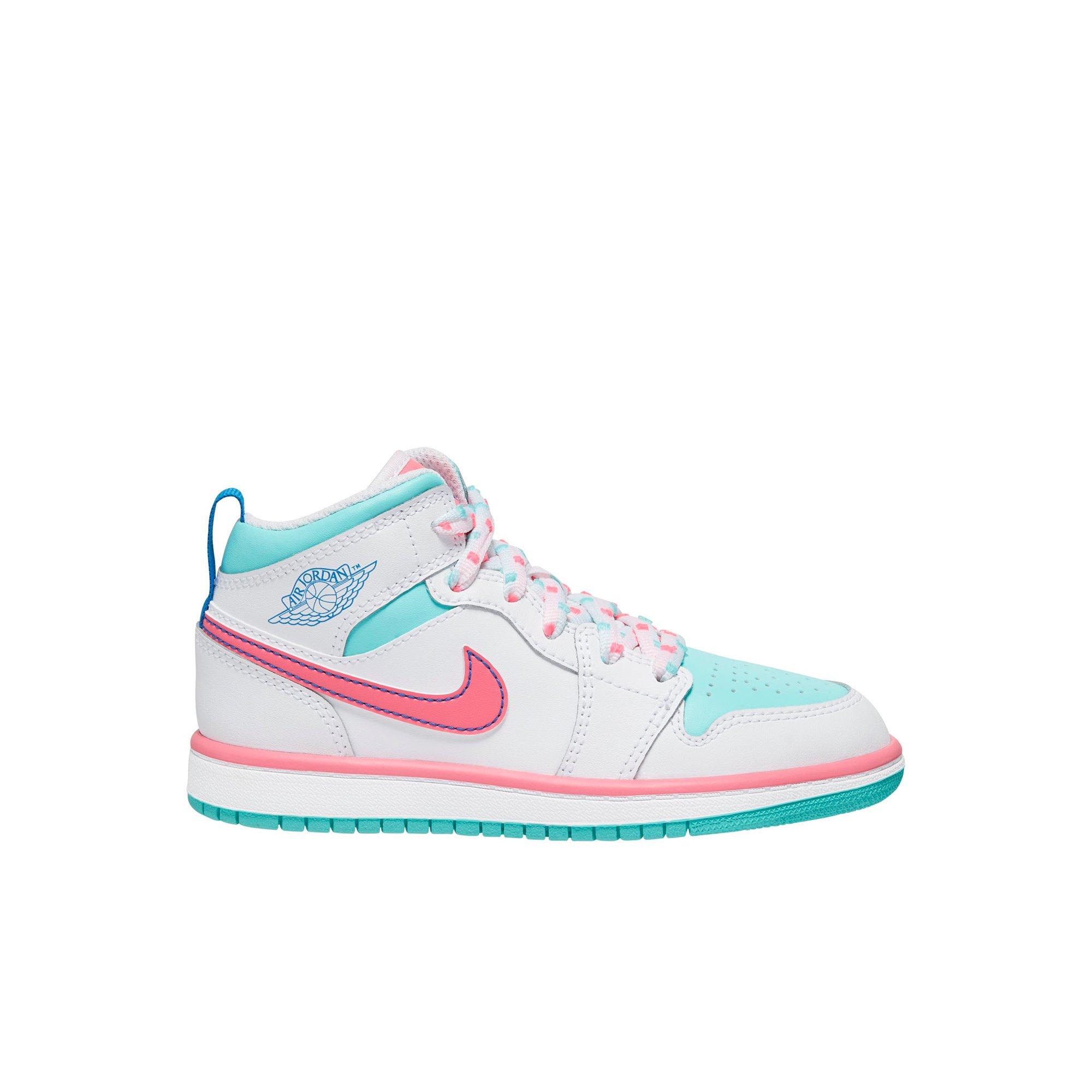 baby blue and pink nike shoes