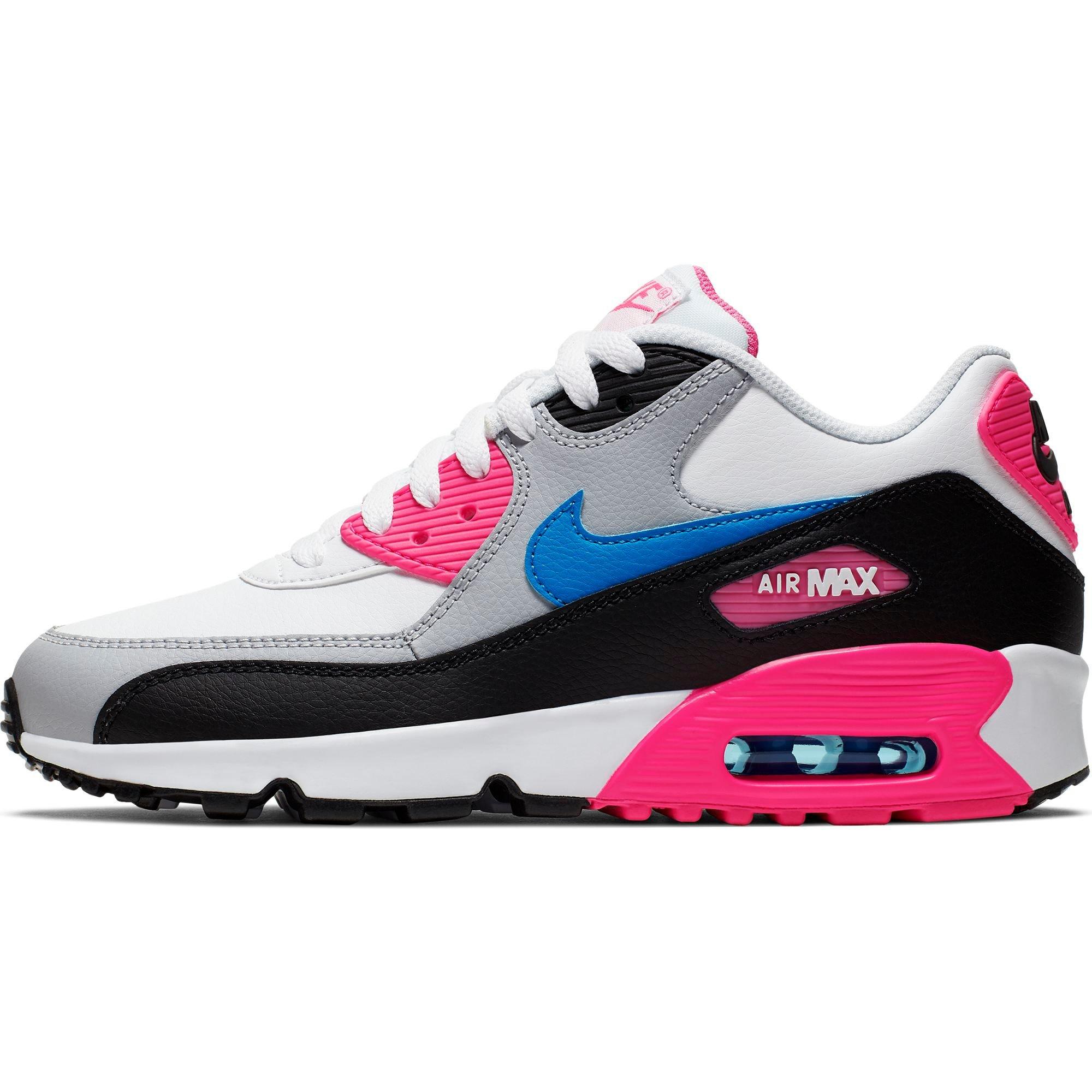 white blue and pink air max