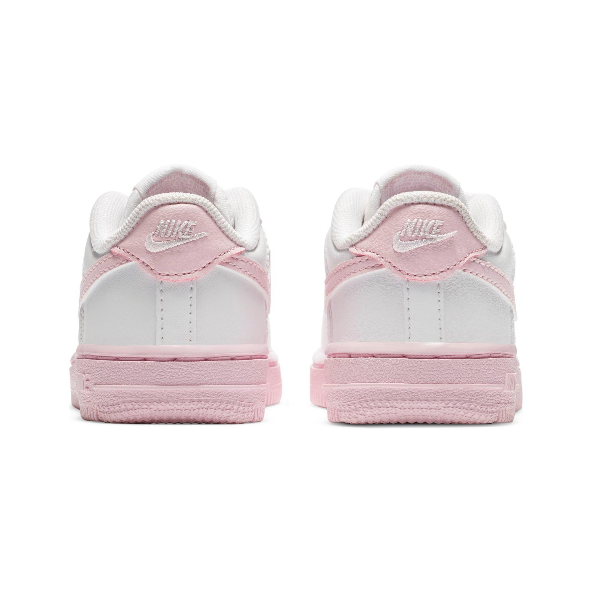 infant white and pink air force 1
