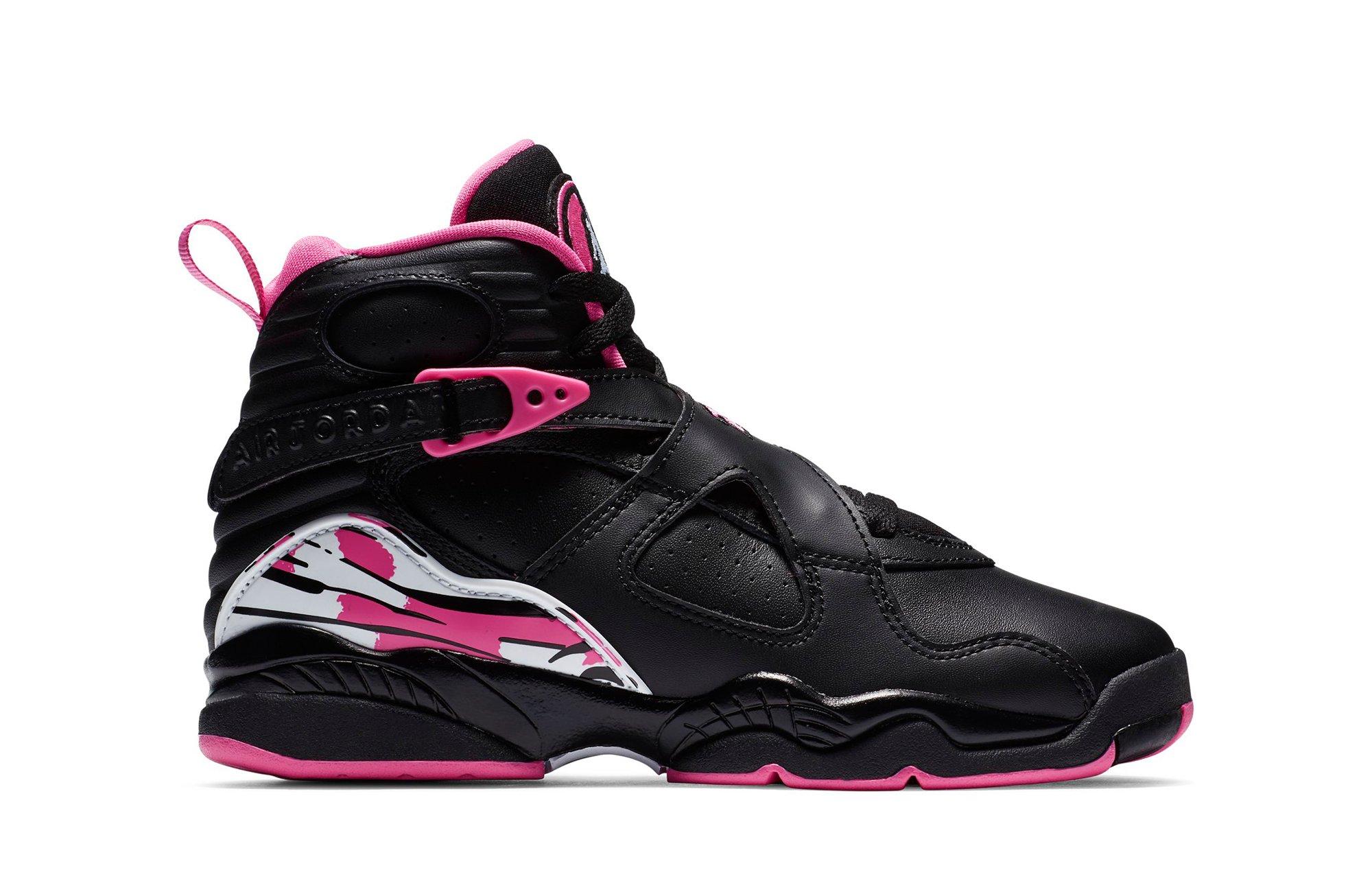 New hot pink on sale and black jordans