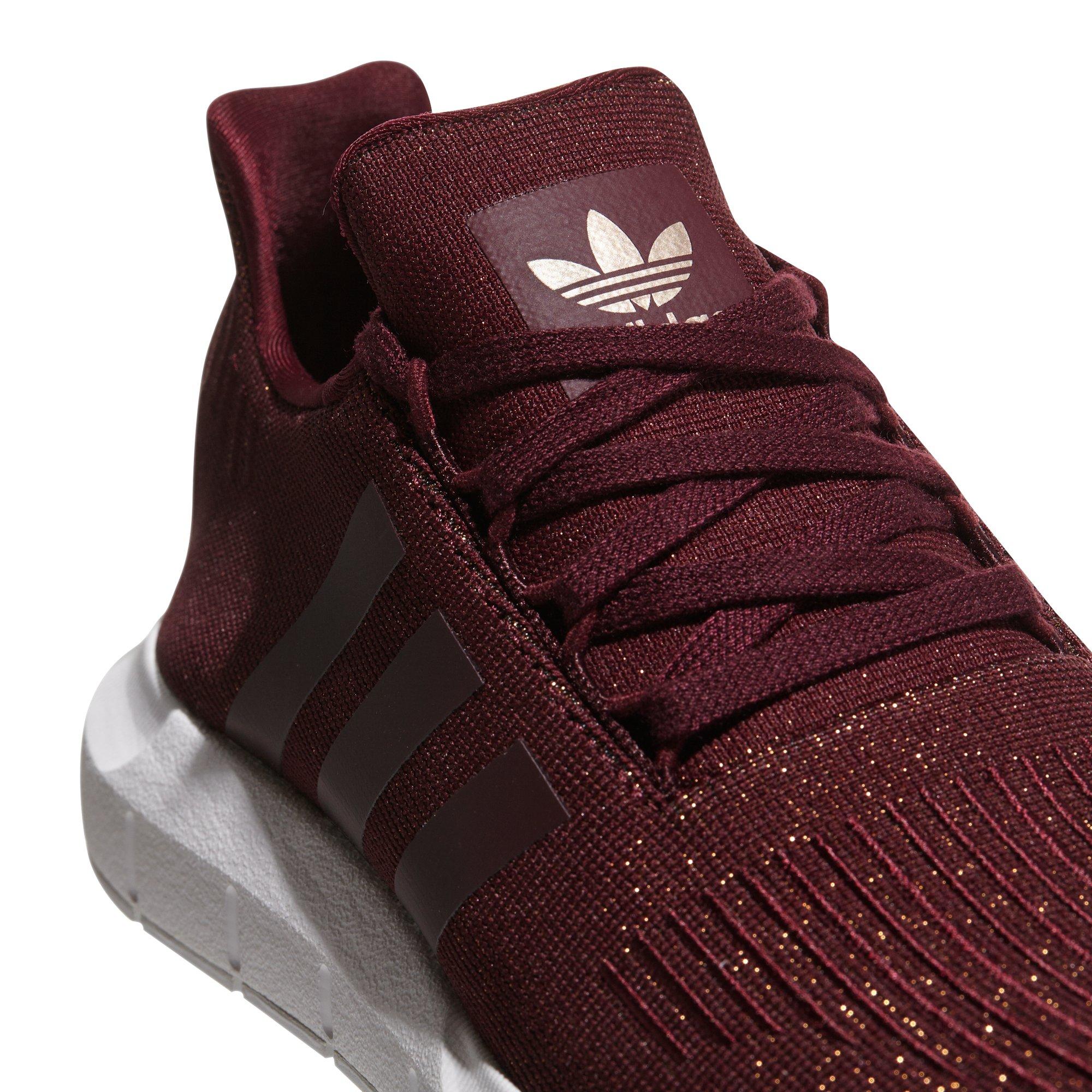 adidas burgundy swift run glitter trainers