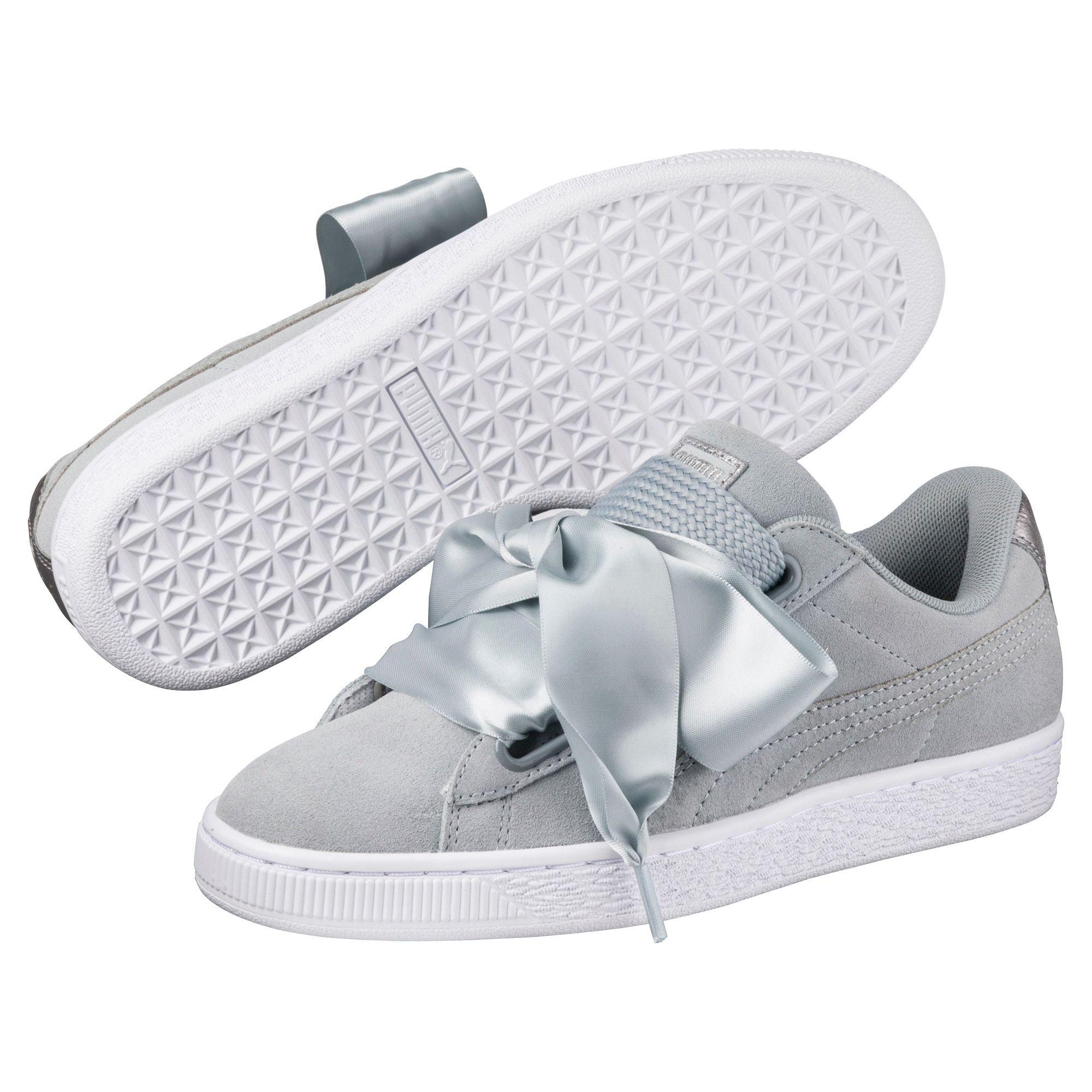 puma heart basket grey