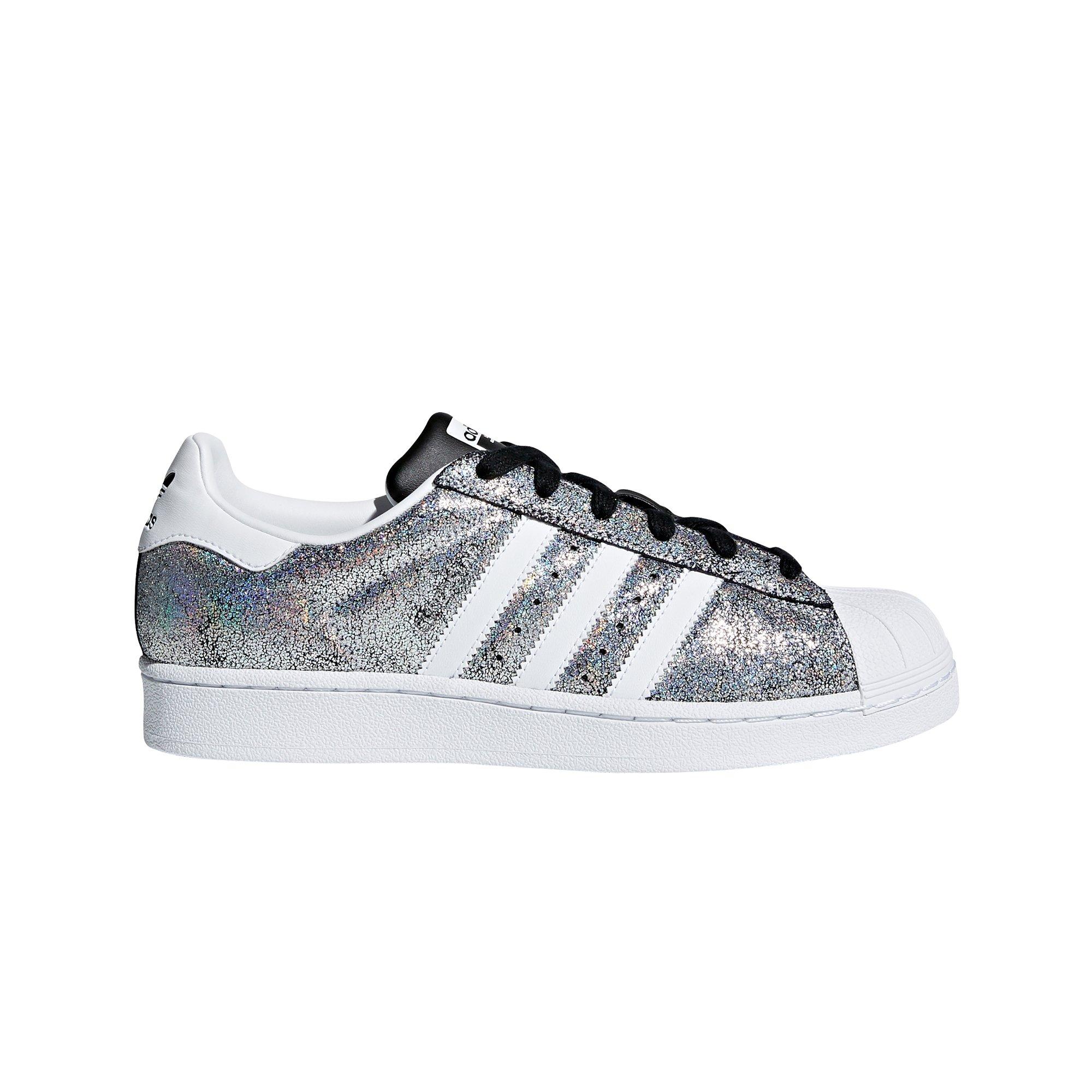 women's adidas silver superstar glitter trainers